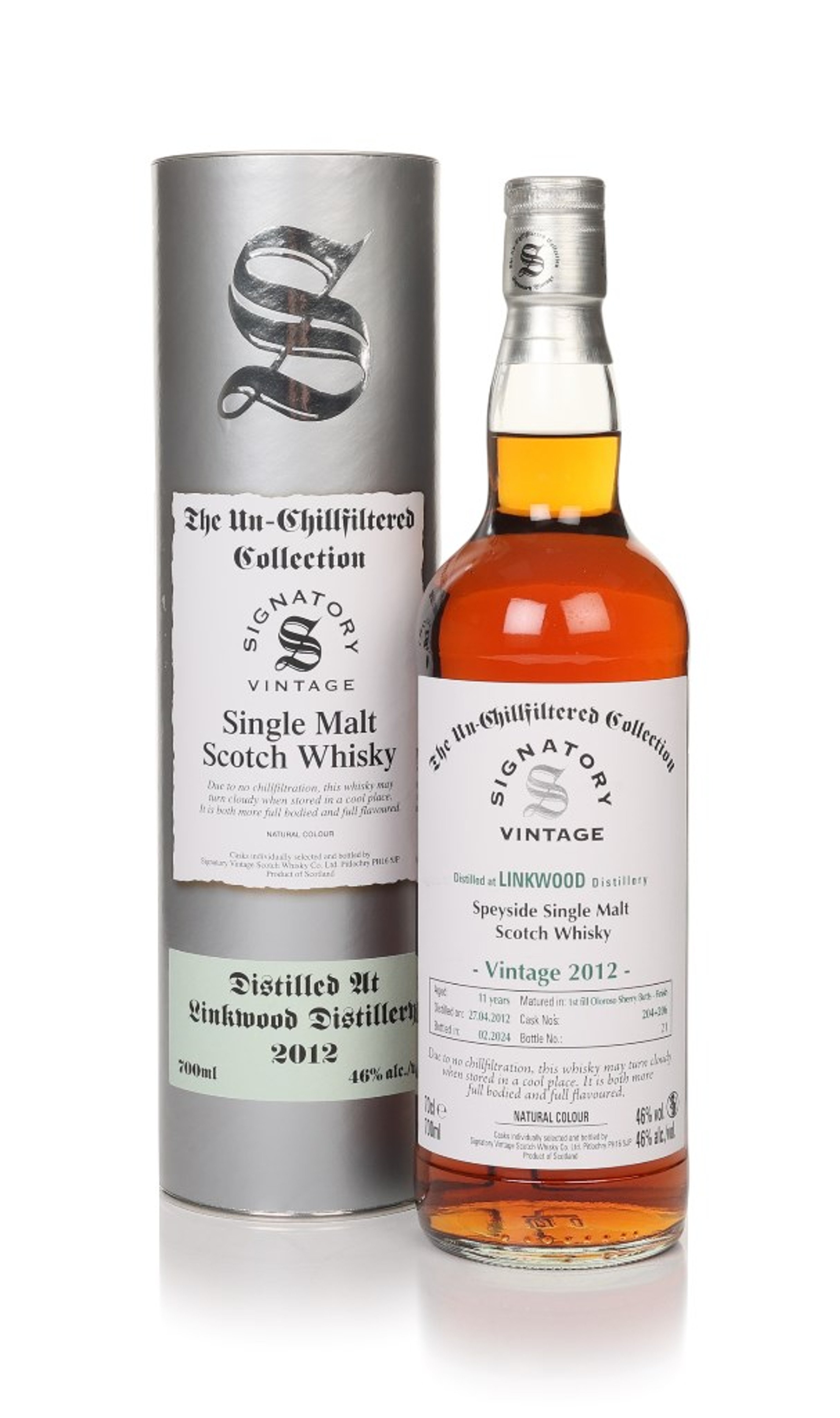 Linkwood 11 Year Old 2012 (casks 204 & 206) - Un-Chillfiltered Collection (Signatory) 70cl