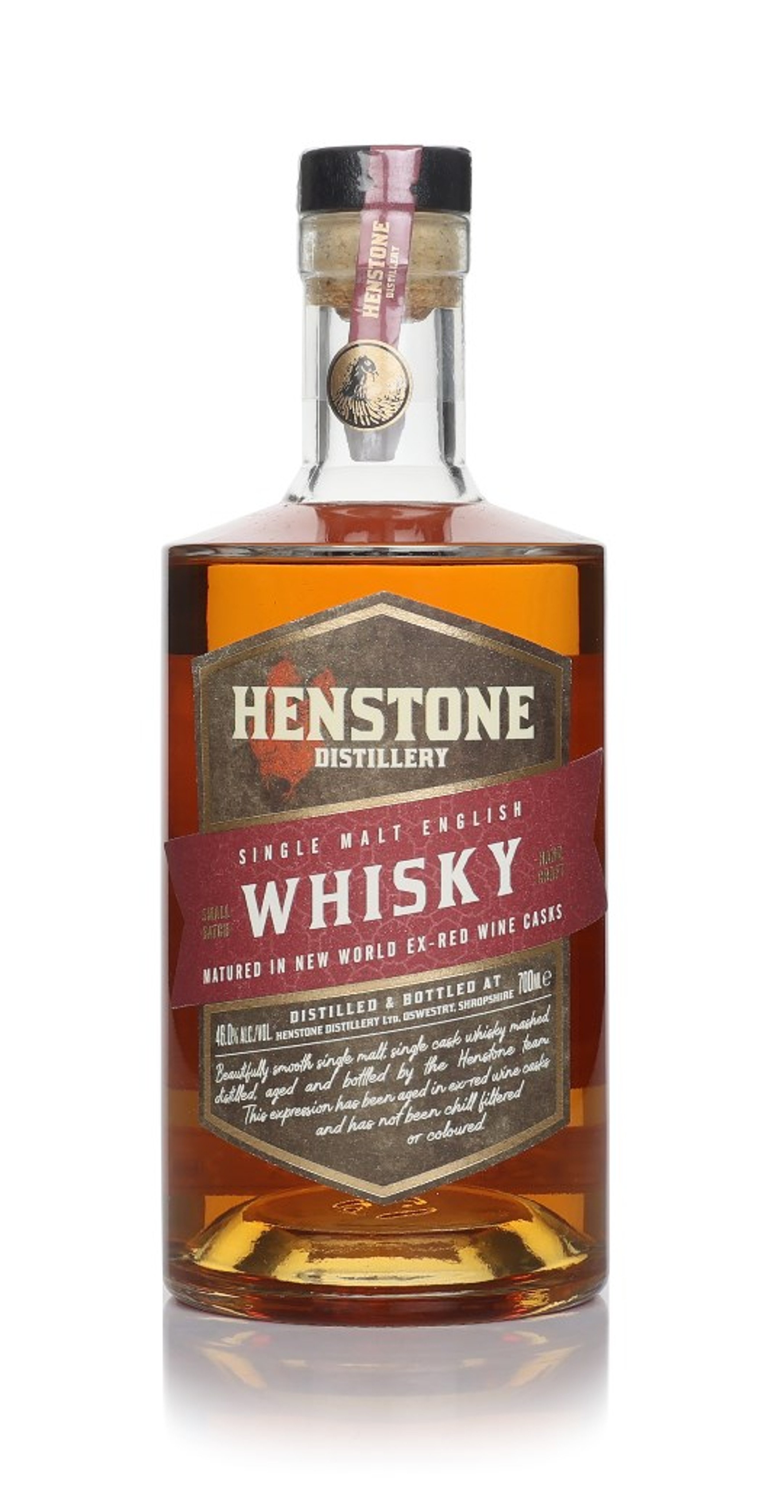 Henstone Single Malt English Whisky - Ex-Red Wine Casks 70cl