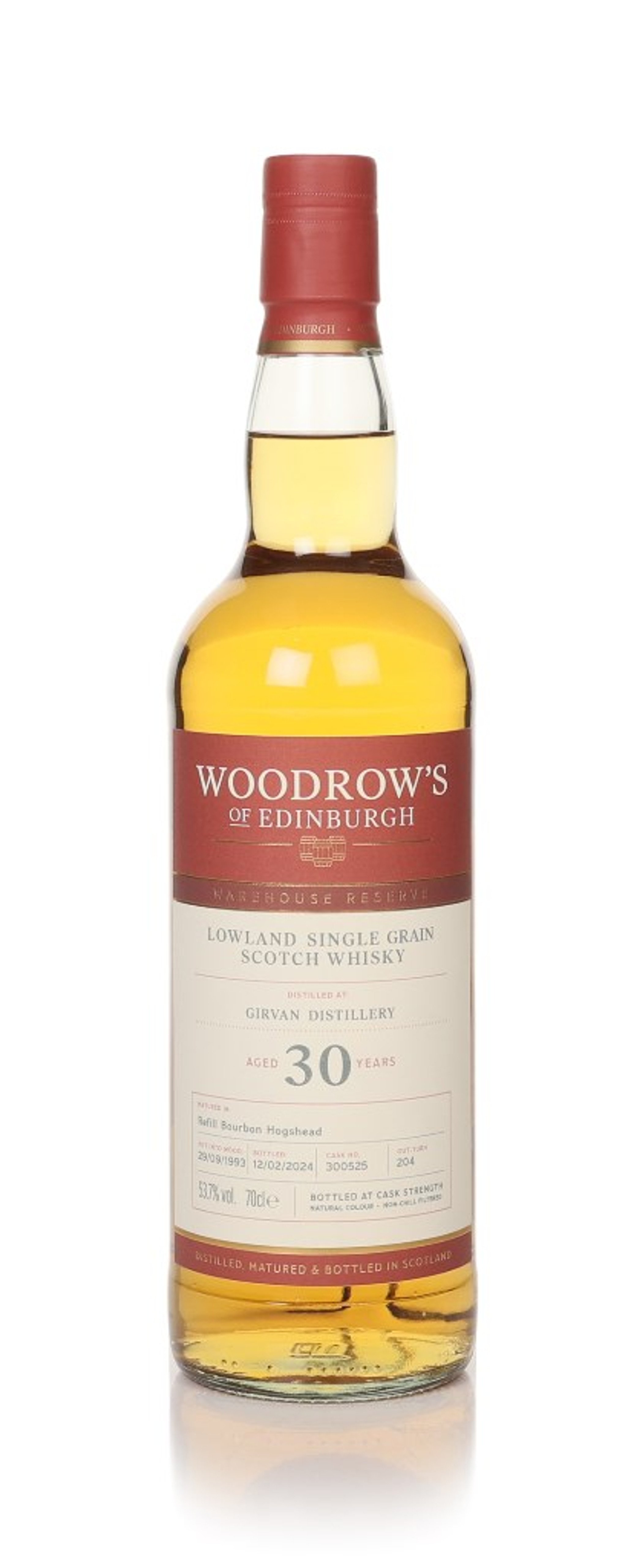 Girvan 30 Year Old 1993 (cask 300525) - Woodrow's of Edinburgh 70cl