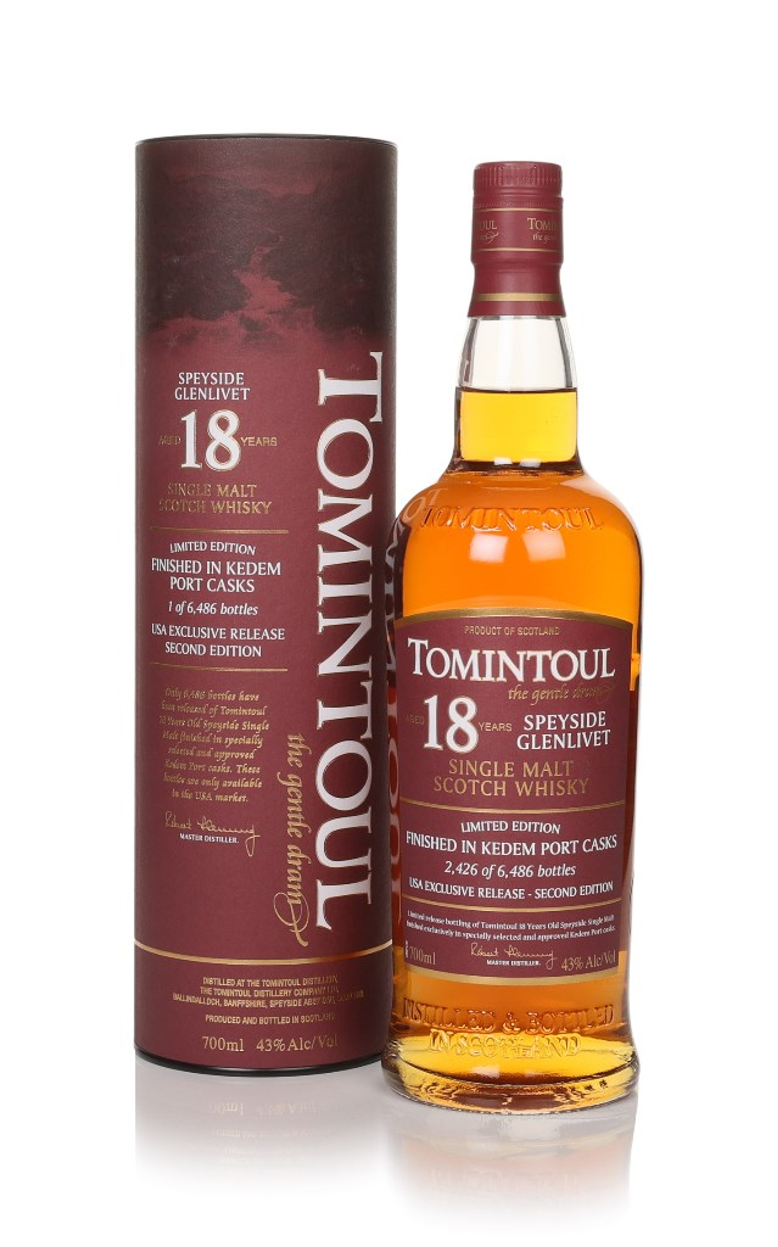 Tomintoul 18 Year Old - Kedem Port Casks Finish 70cl