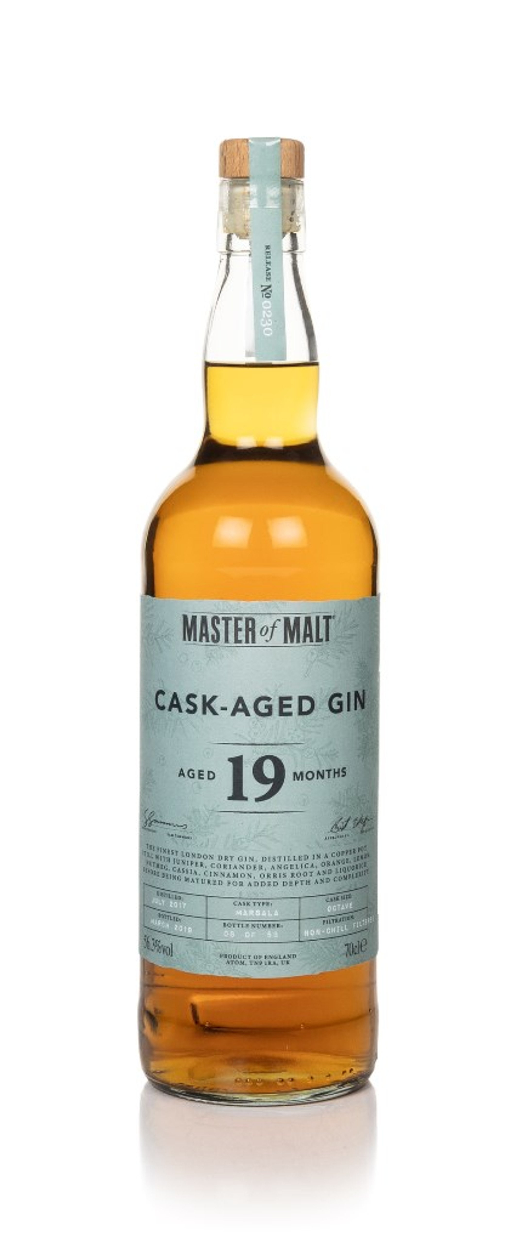 Marsala Cask Aged Gin 19 Month Old 2017 (Master of Malt) 70cl