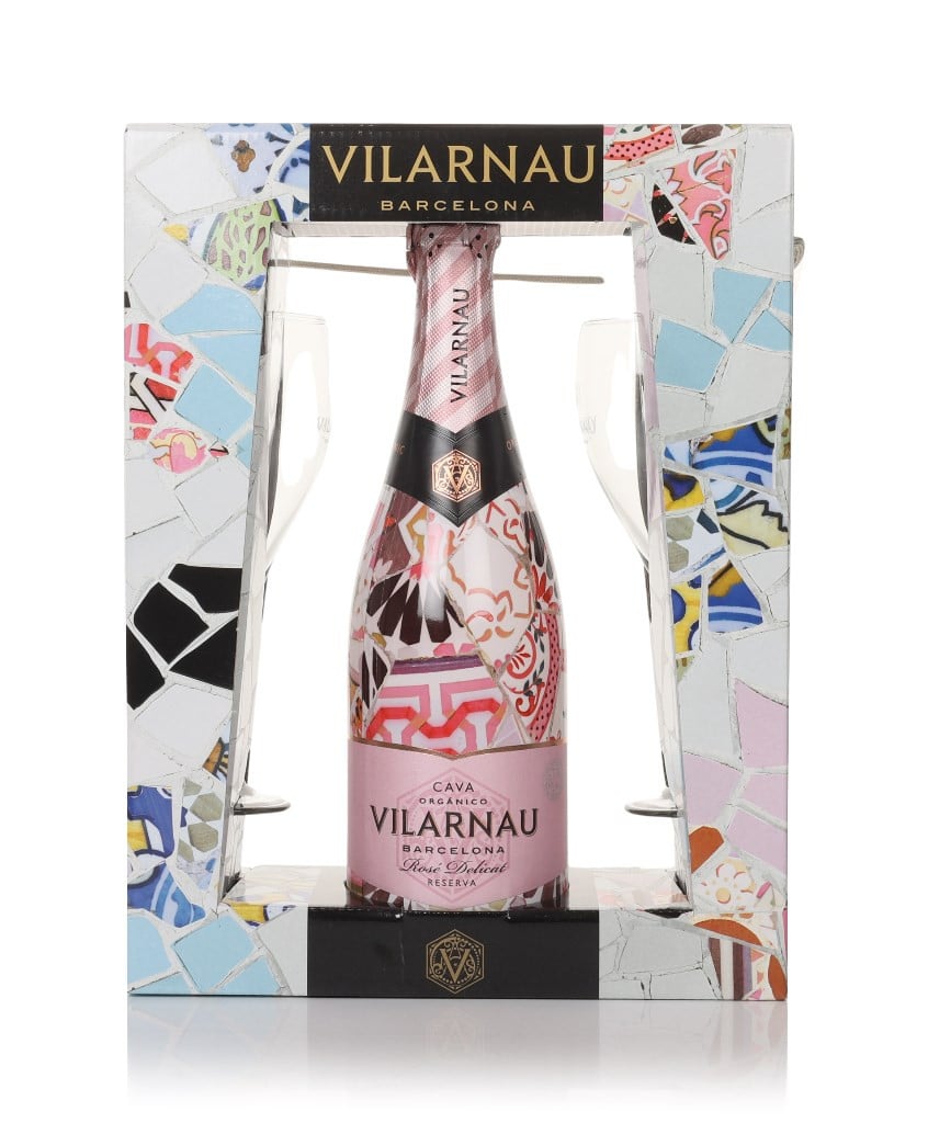 Vilarnau Organic Cava Rosé Gift Pack with 2x Glasses 75cl