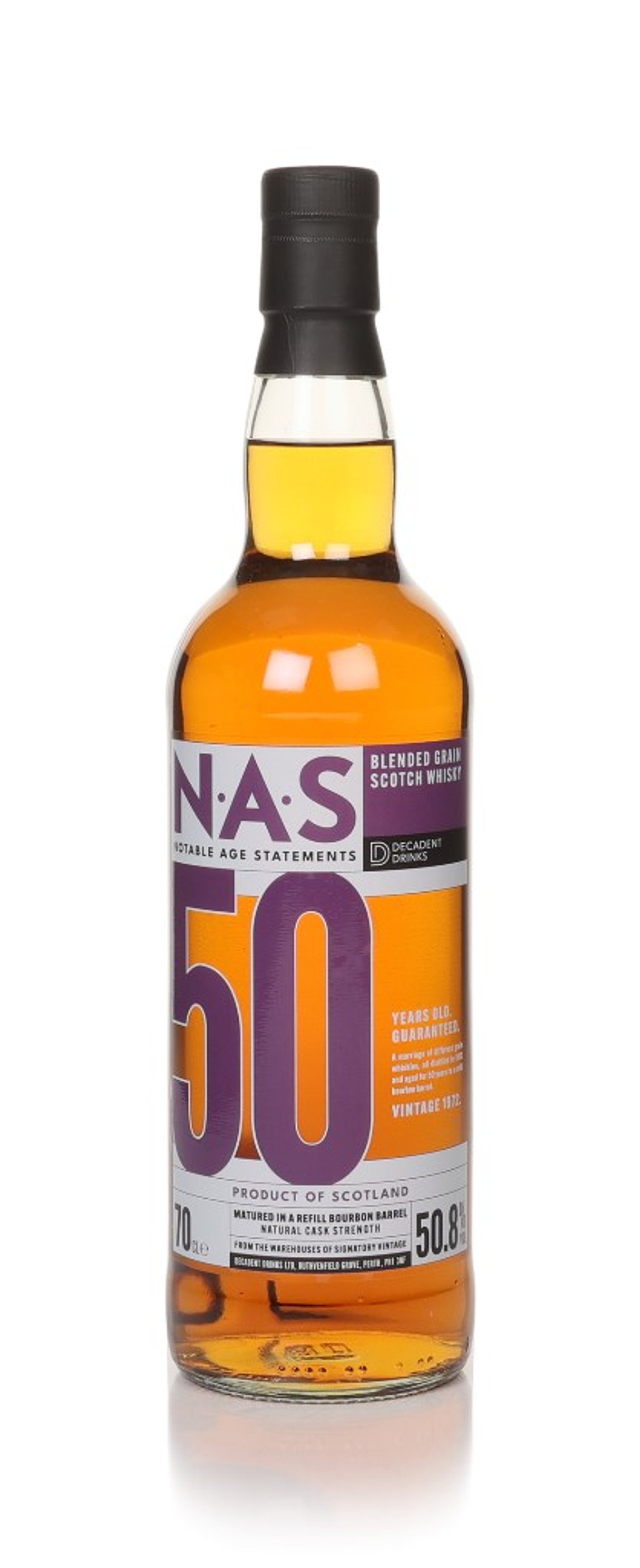 Vatted Grain 50 Year Old 1972 - Notable Age Statements (Decadent Drinks) 70cl