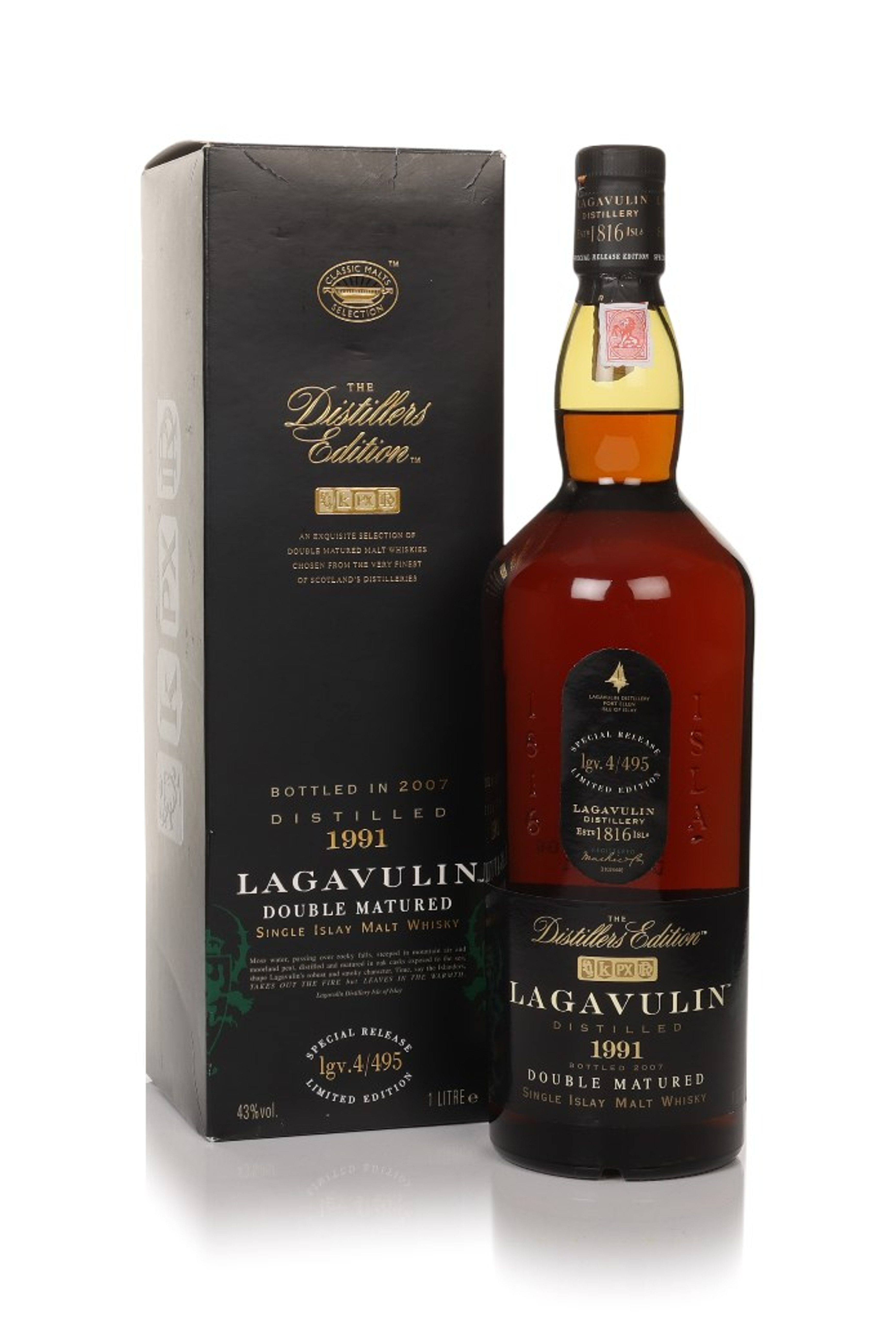 Lagavulin 1991 (bottled 2007) Pedro Ximénez Cask Finish - Distillers Edition (1L) 100cl