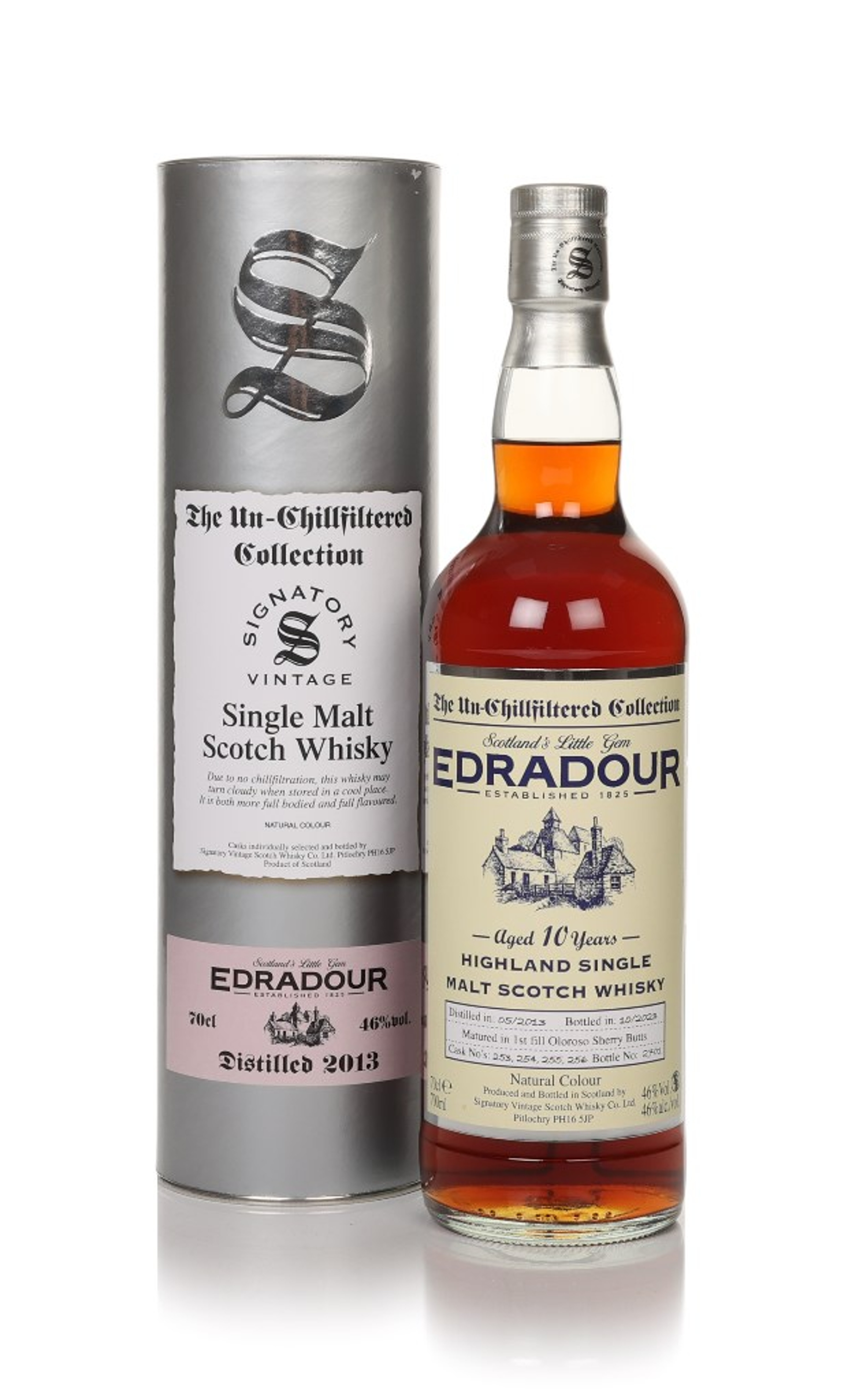 Edradour 10 Year Old 2013 (casks 253, 254, 255, 256) - Un-Chilfiltered Collection (Signatory) 70cl