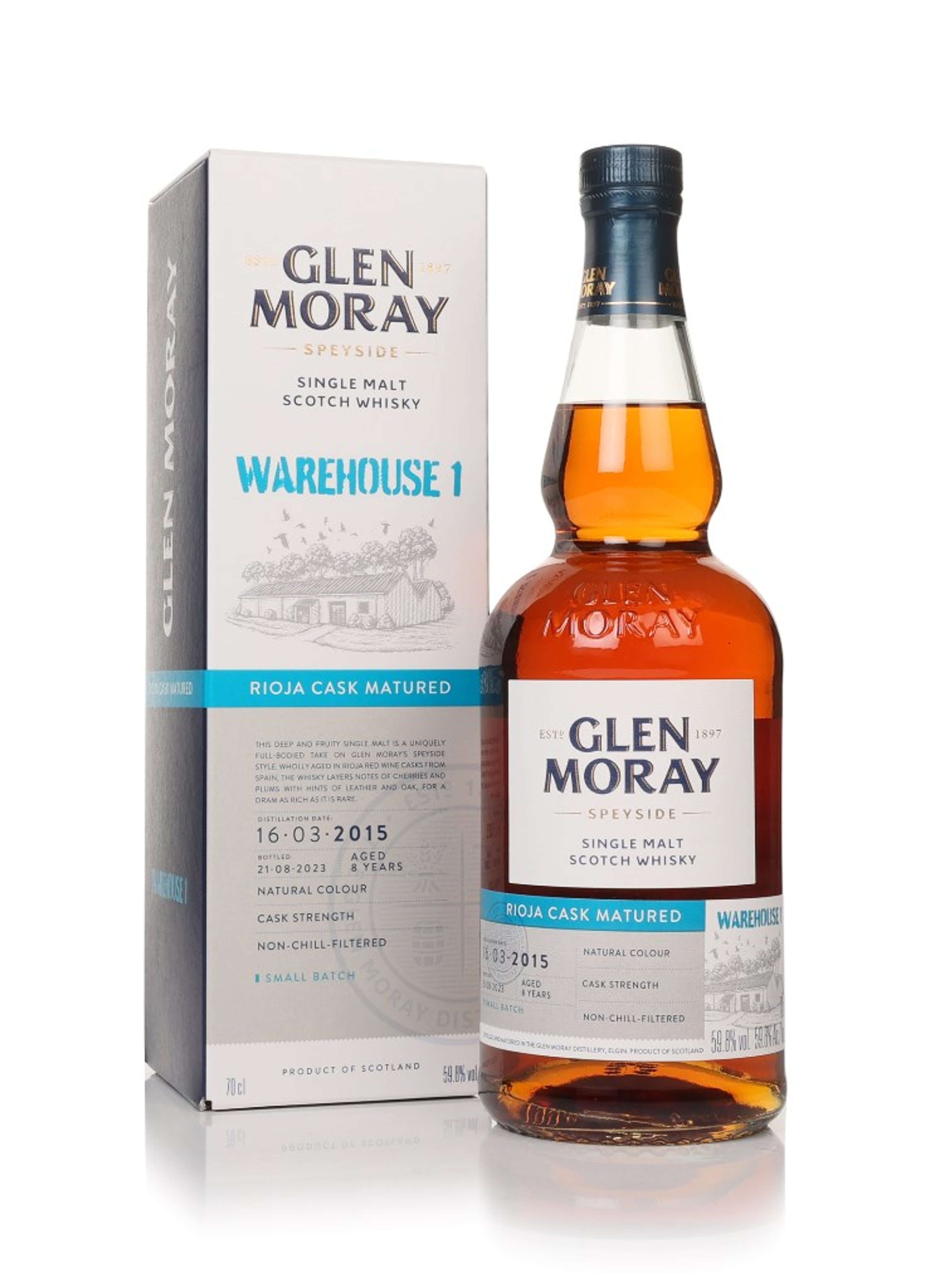 Glen Moray 8 Year Old 2015 Rioja Matured - Warehouse 1 70cl