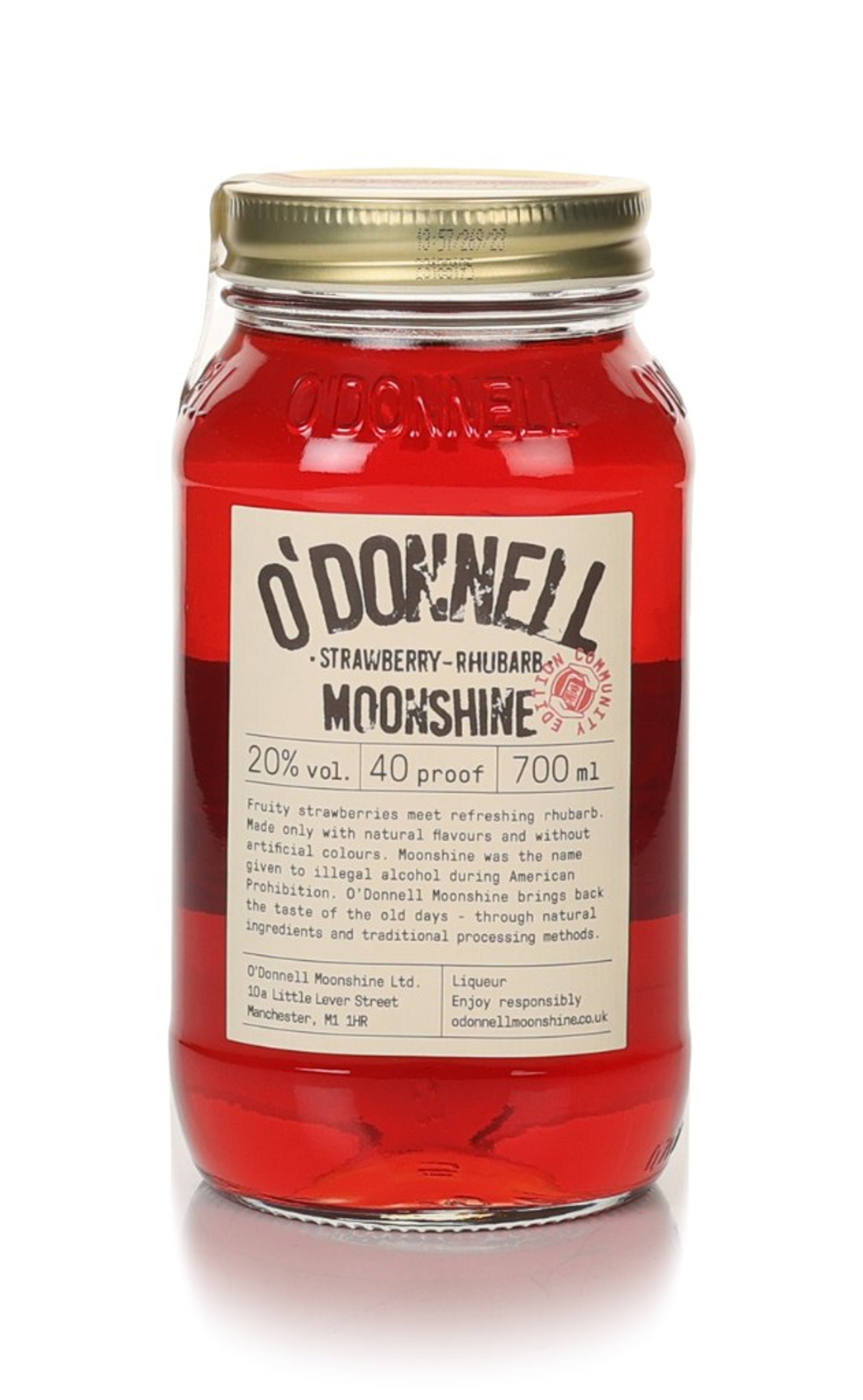 O'Donnell Strawberry & Rhubarb Moonshine 70cl
