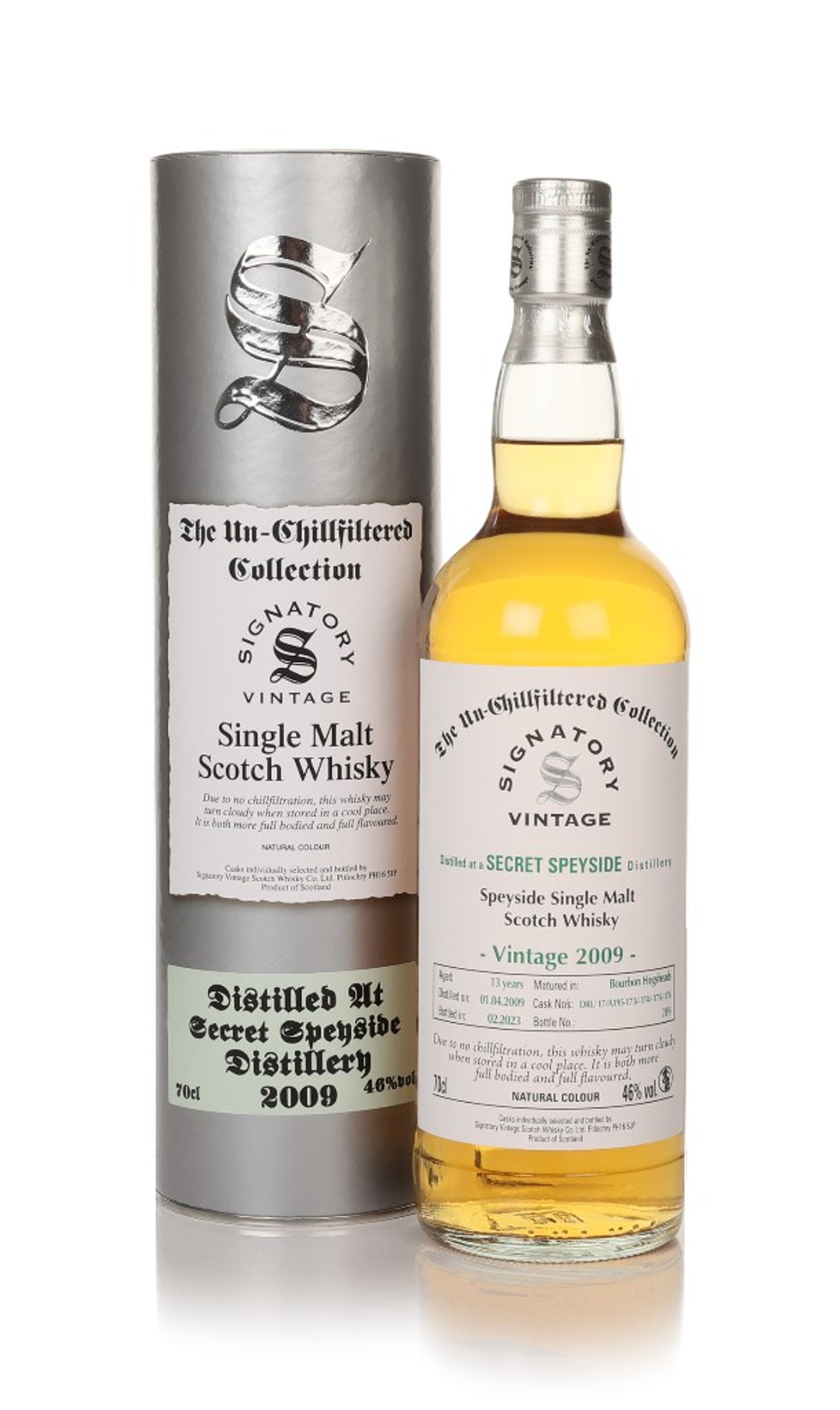 Secret Speyside 13 Year Old 2009 (cask DRU 17/A195-173/-174/-175/-176) - Un-Chillfiltered Collection (Signatory) 70cl