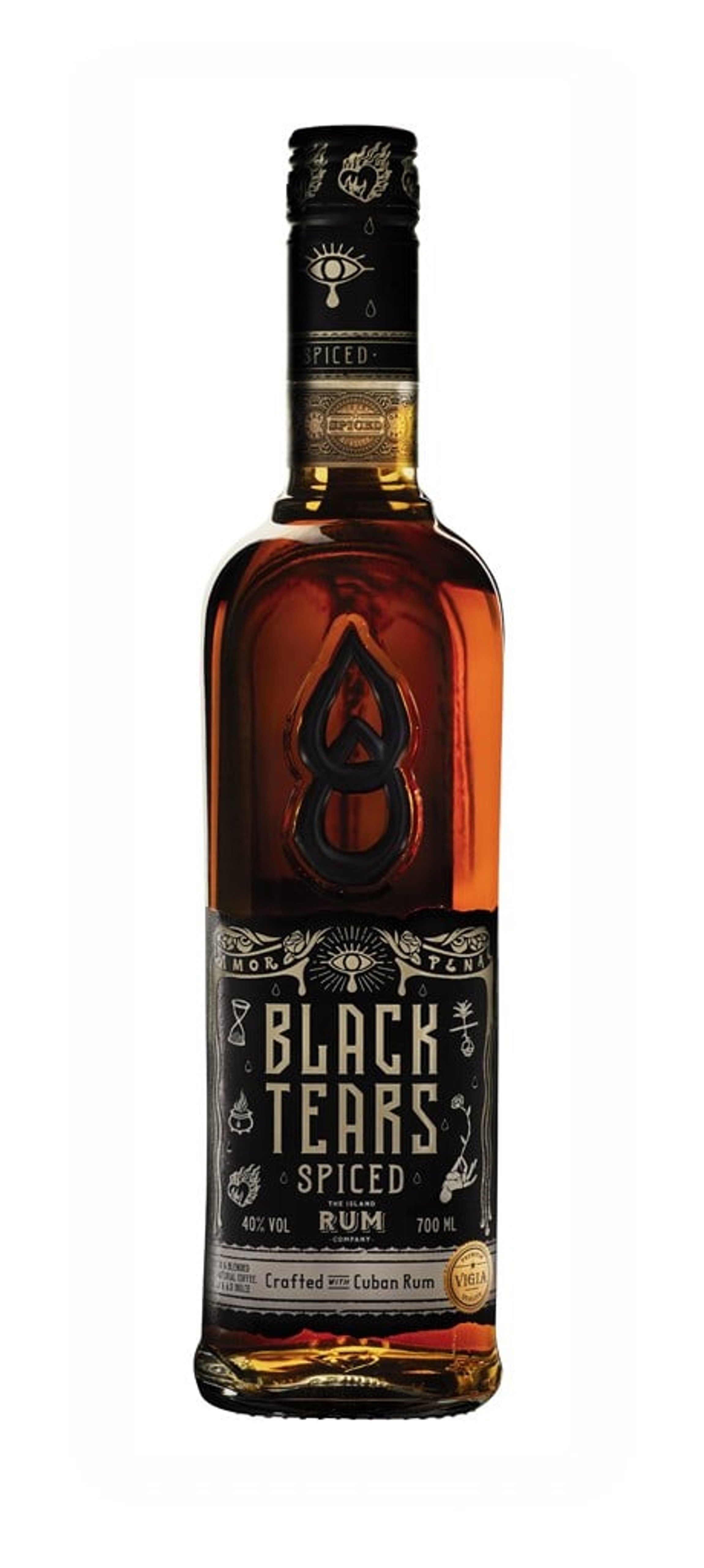 Black Tears Spiced Rum (No Box / Torn Label) 70cl