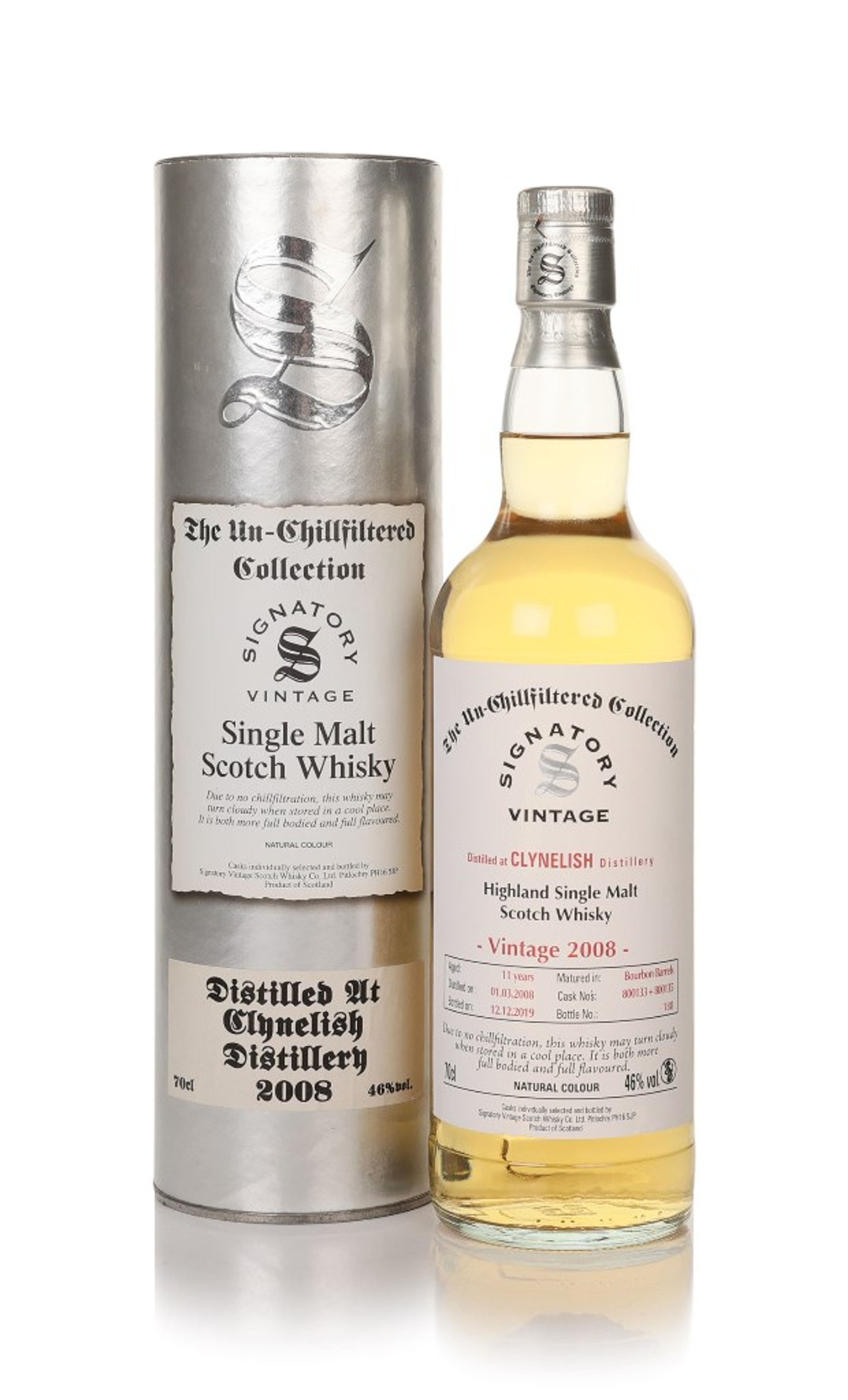 Clynelish 11 Year Old 2008 (casks 800133 & 800135) - Un-Chillfiltered Collection (Signatory) 70cl