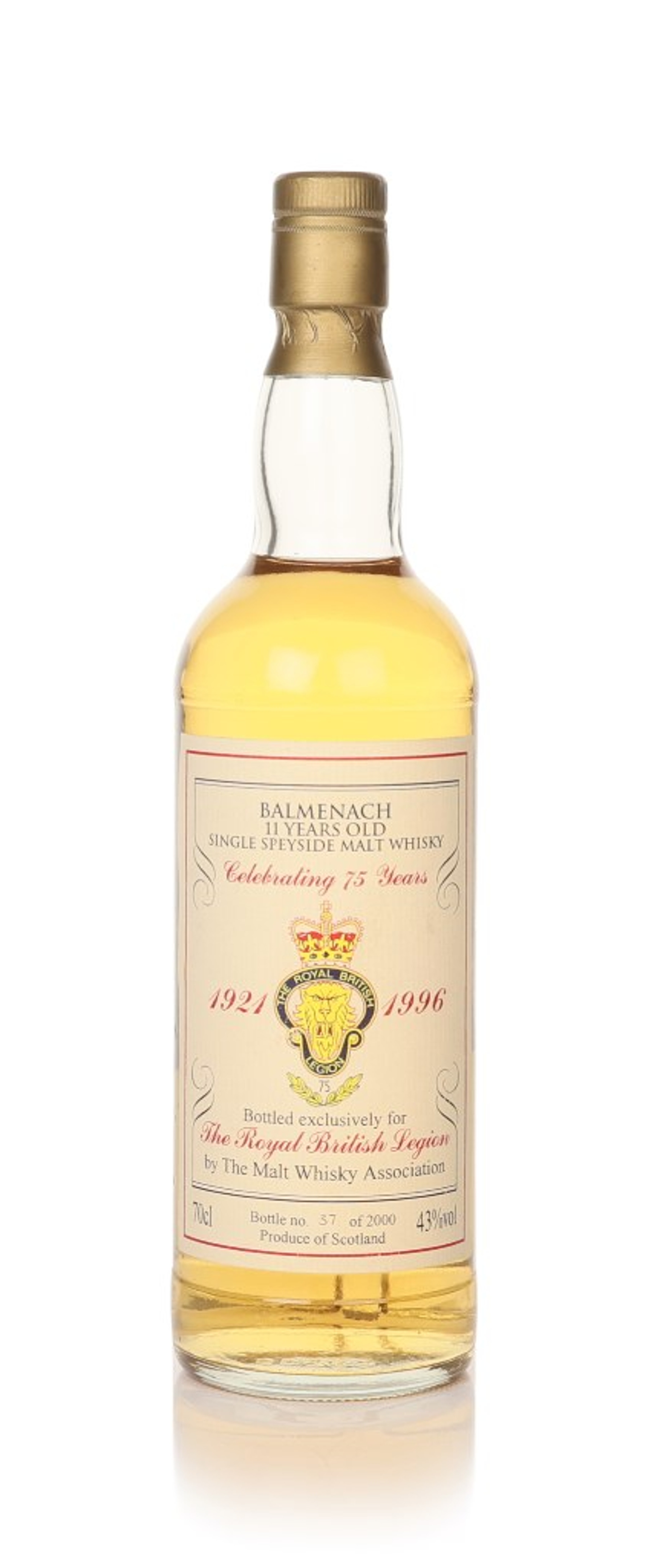 Balmenach 11 Year Old Malt Whisky Association 1996 - RBL 75th Anniversary 70cl