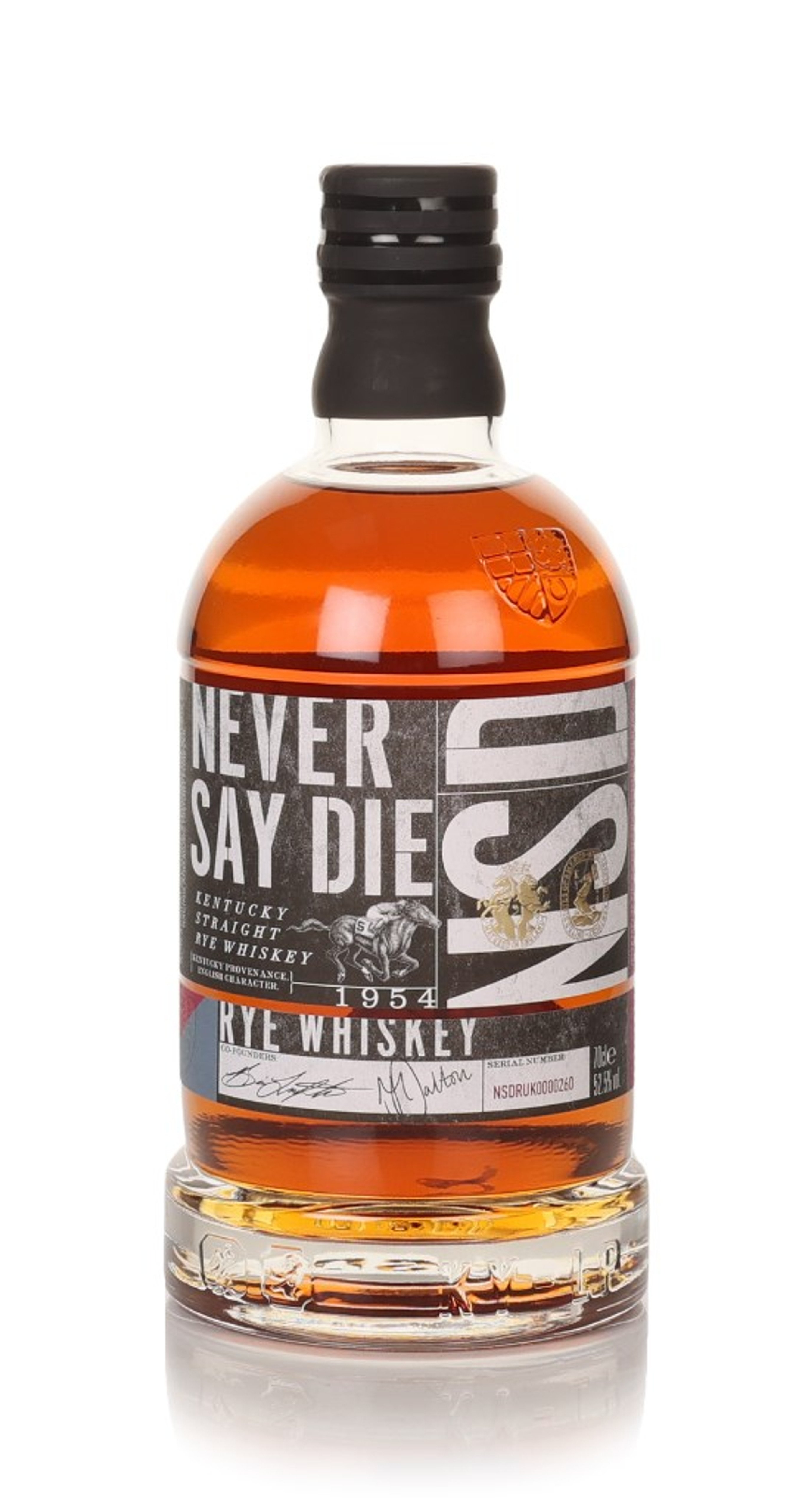 Never Say Die Rye Whiskey 70cl