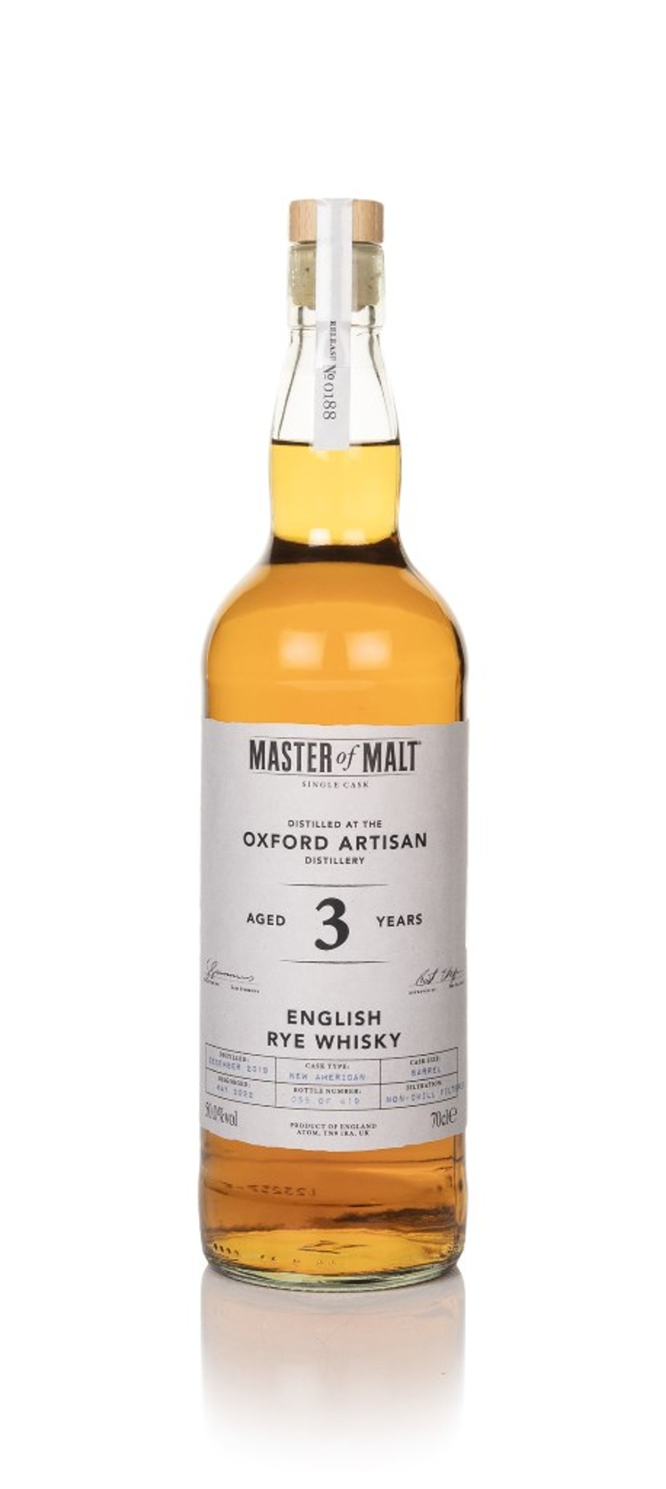 Oxford Artisan 3 Year Old 2019 Single Cask (Master of Malt) 70cl