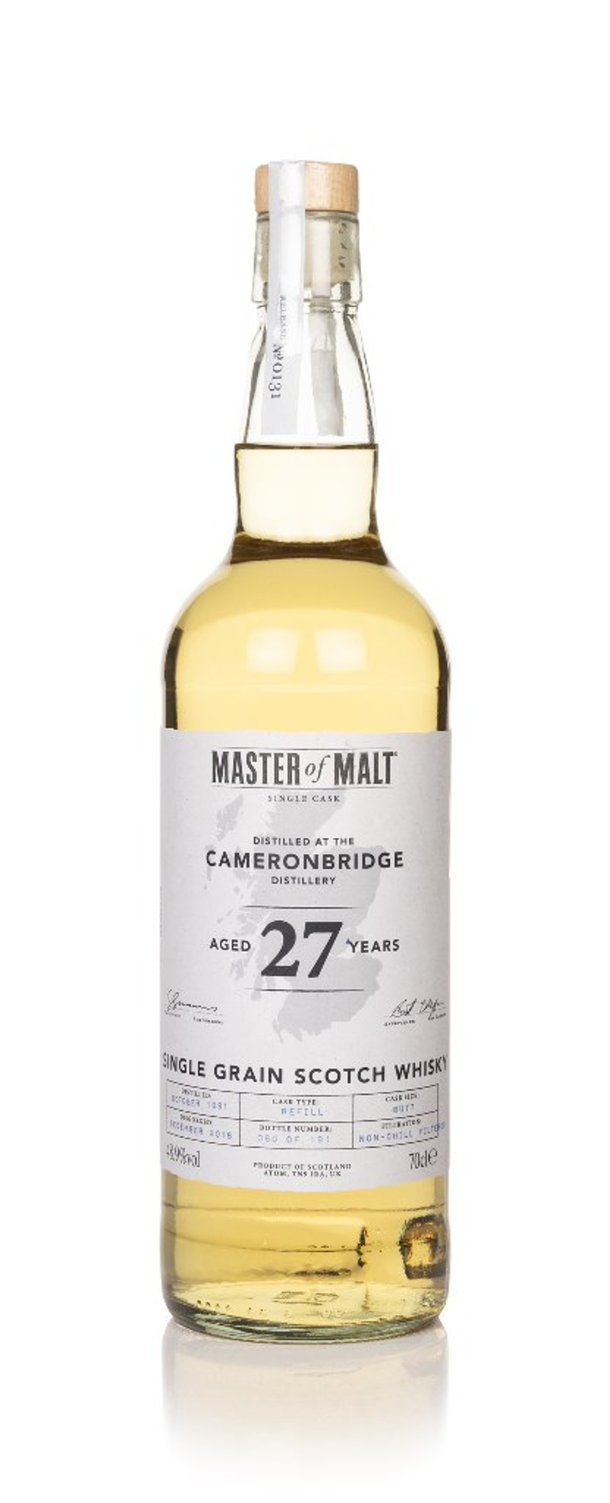 Cameronbridge 27 Year Old 1991 Single Cask (Master of Malt) 70cl