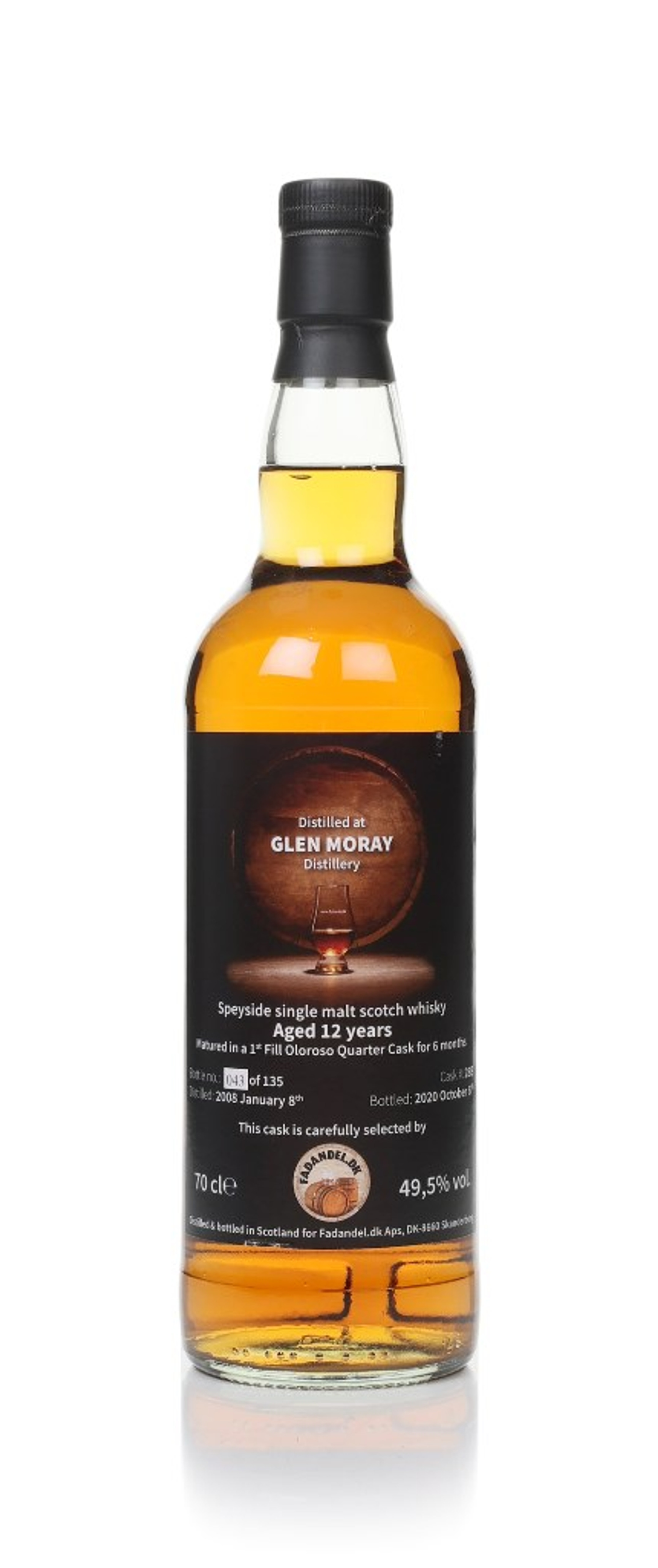 Glen Moray 12 Year Old 2008 (cask 28B) - Fadandel 70cl