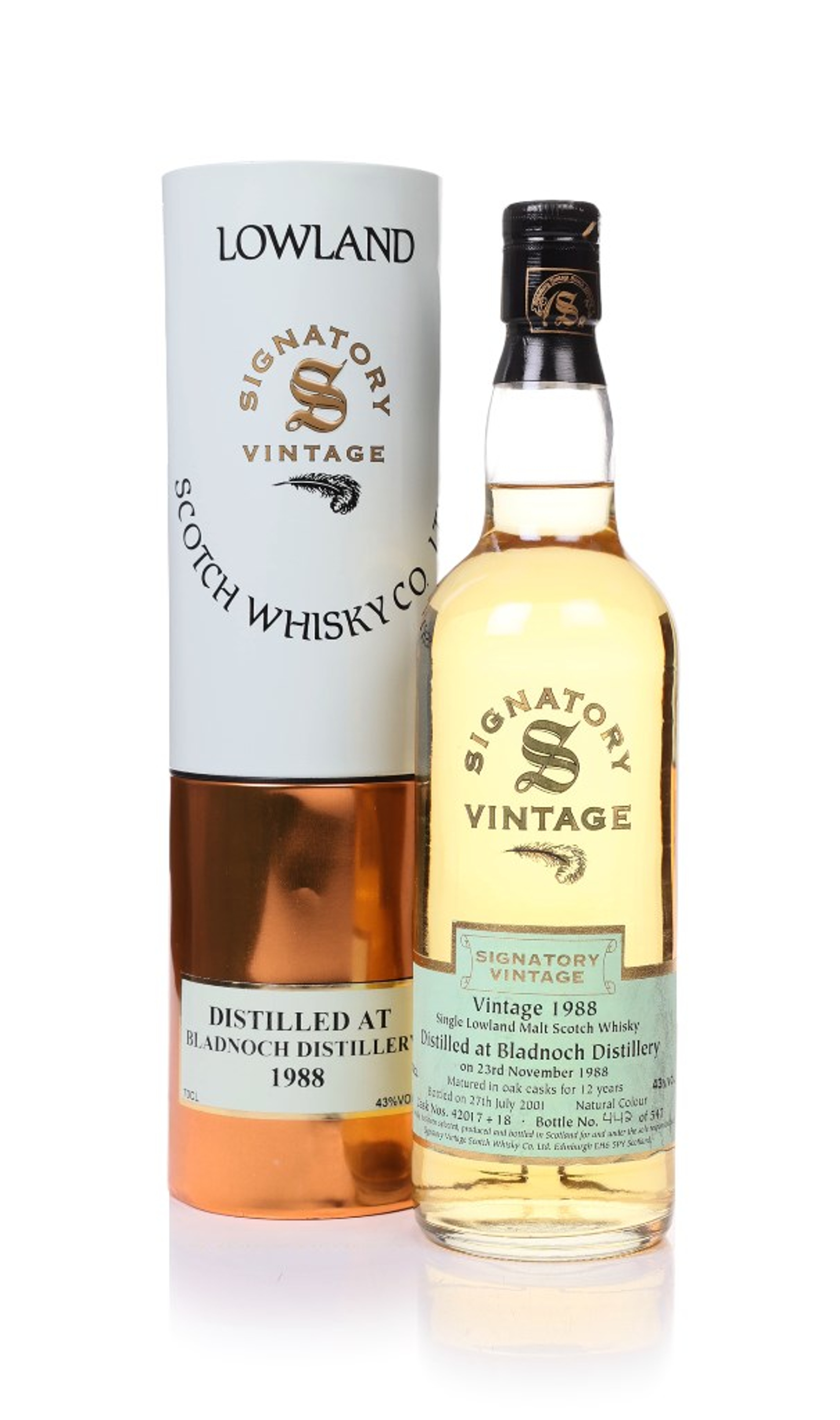 Bladnoch 12 Year Old 1988  (casks 42017 & 18) - Signatory 70cl