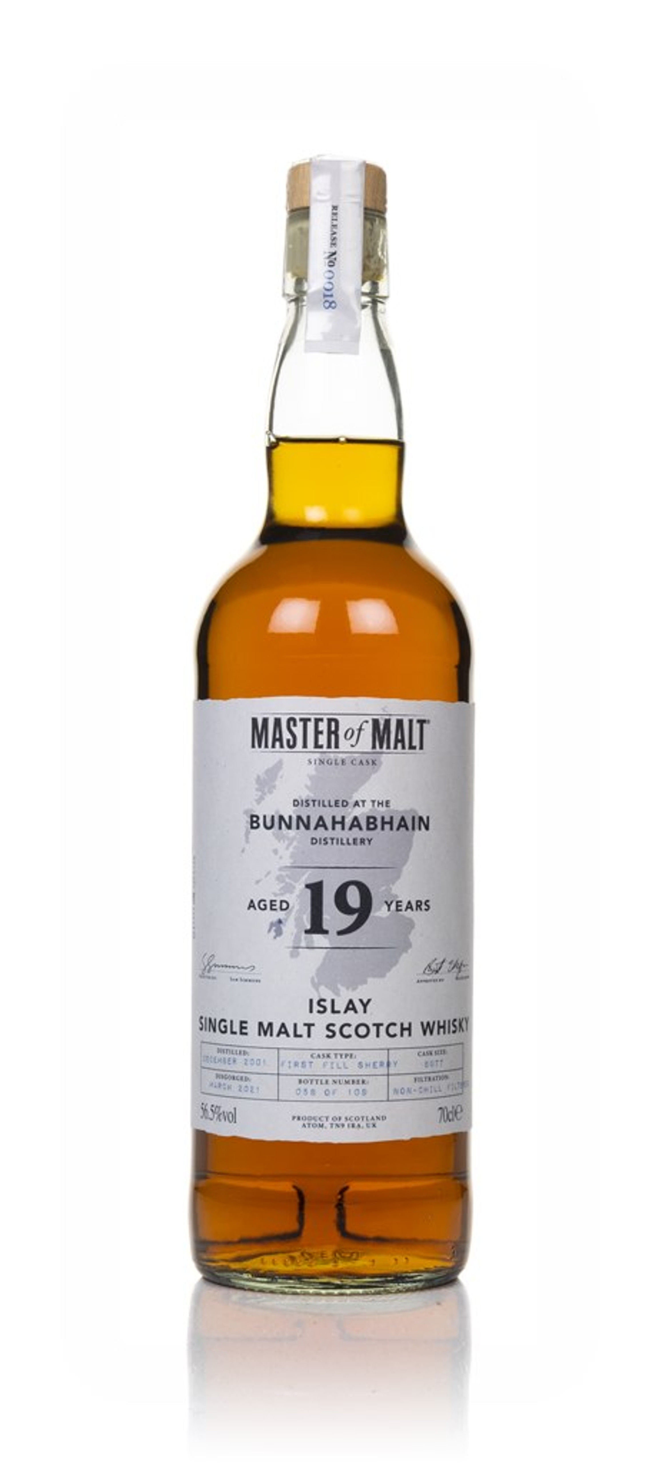 Bunnahabhain 19 Year Old 2001 Single Cask (Master of Malt) 70cl