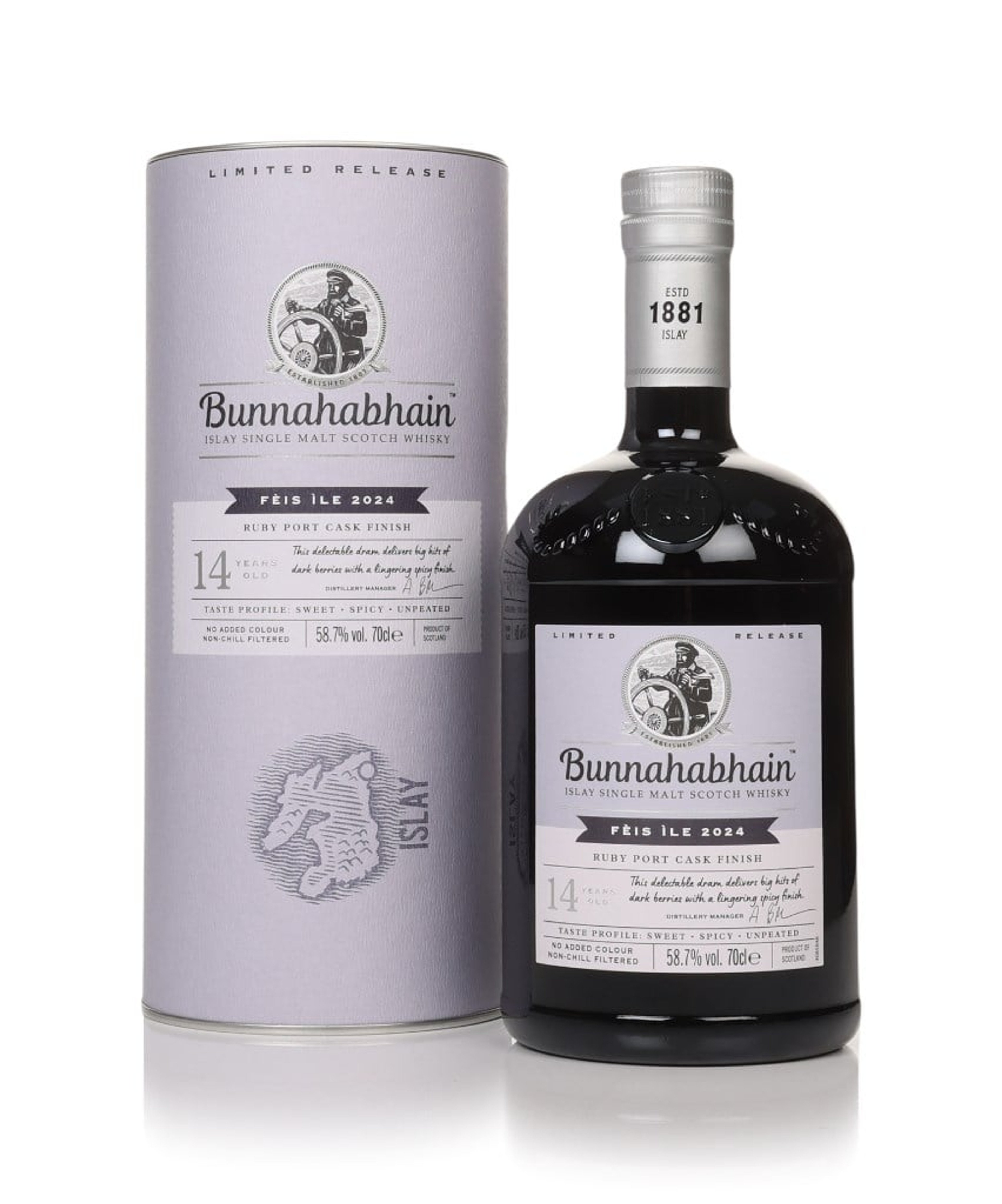 Bunnahabhain 14 Year Old 2009 Ruby Port Cask Finish - Fèis Ìle 2024 70cl