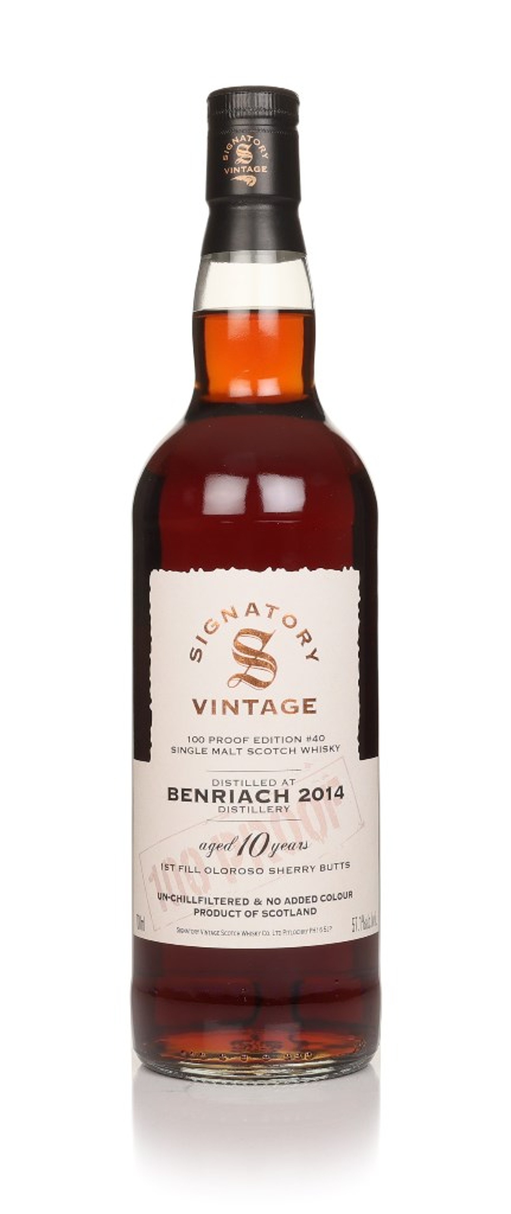 Benriach 10 Year Old 2014 - 100 Proof Edition #40 (Signatory) 70cl