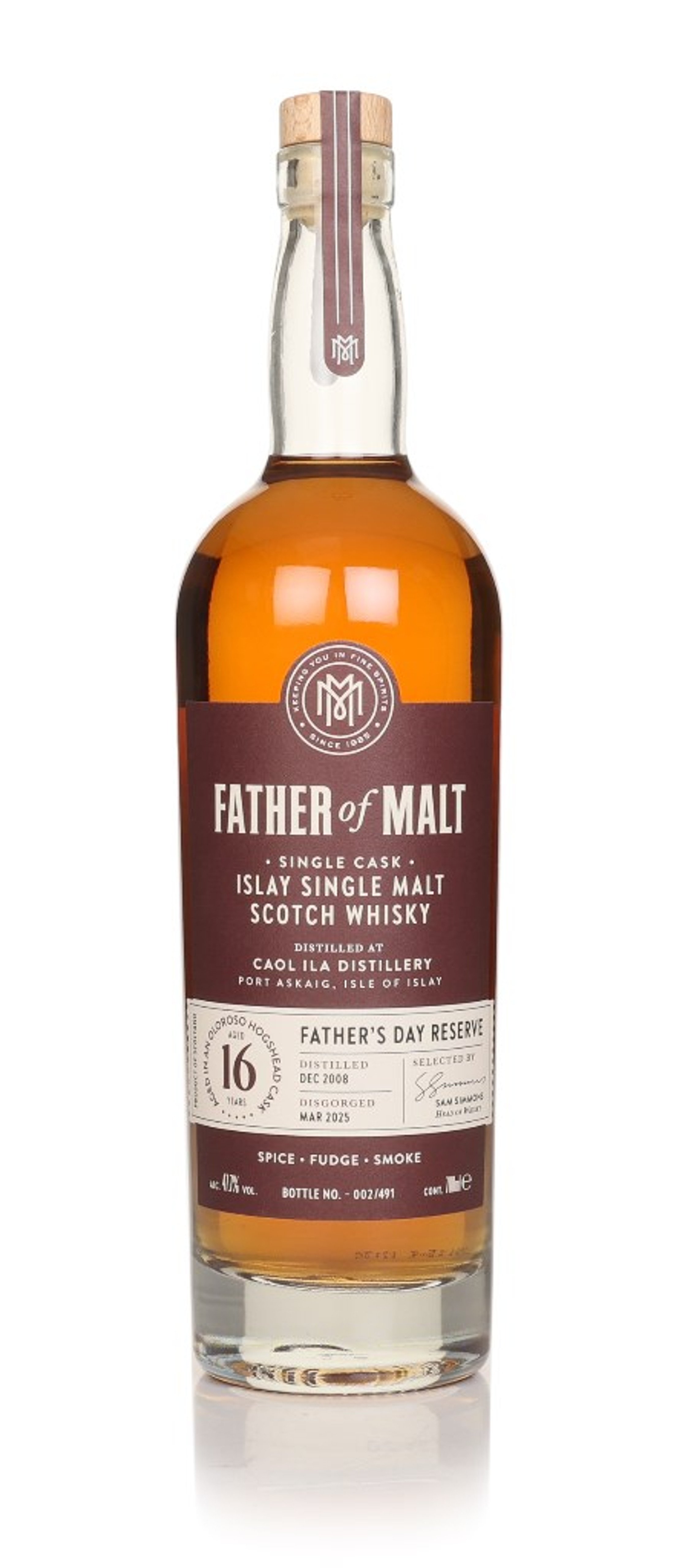 Caol Ila 16 Year Old Father of Malt - Father's Day Reserve (Master of Malt) 70cl