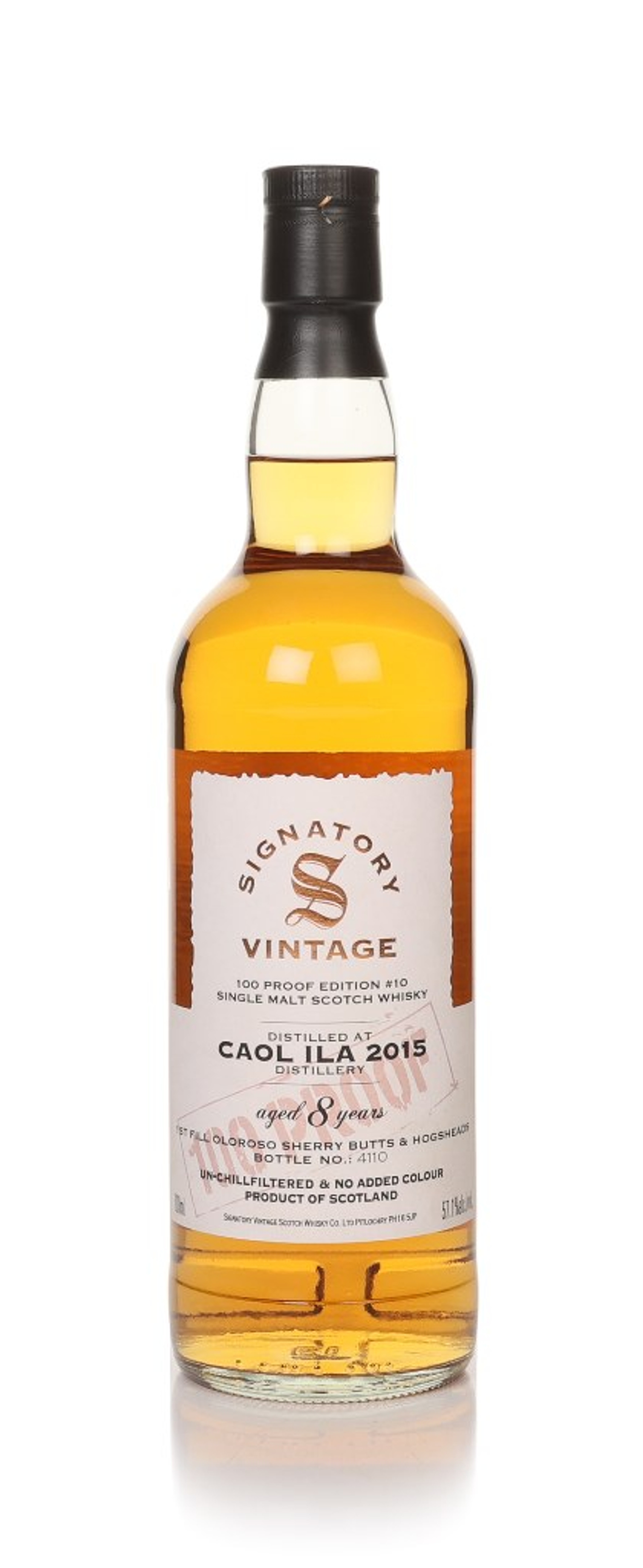 Caol Ila 8 Year Old 2015 - 100 Proof Edition #10 (Signatory) 70cl