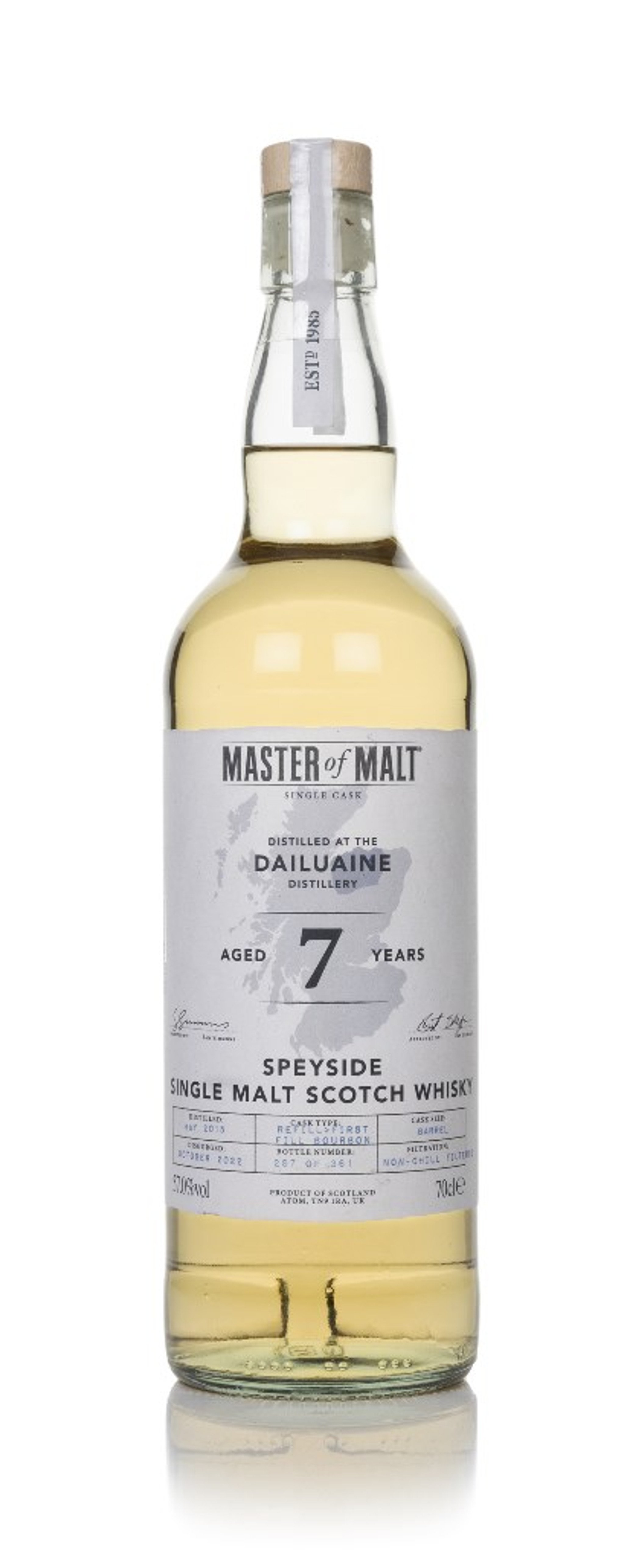 Dailuaine 7 Year Old 2015 Bourbon Barrel Single Cask (Master of Malt) 70cl