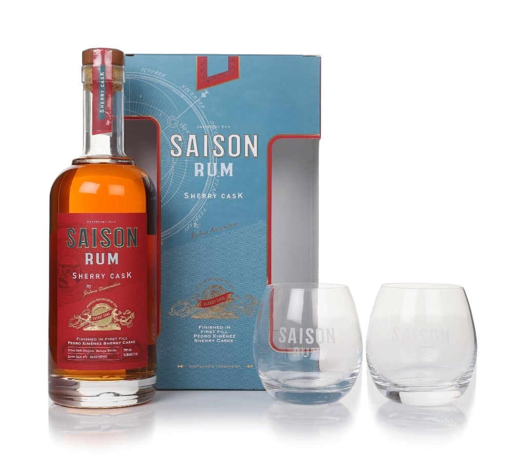 Saison Rum Sherry Cask Gift Set with 2x Glasses 70cl