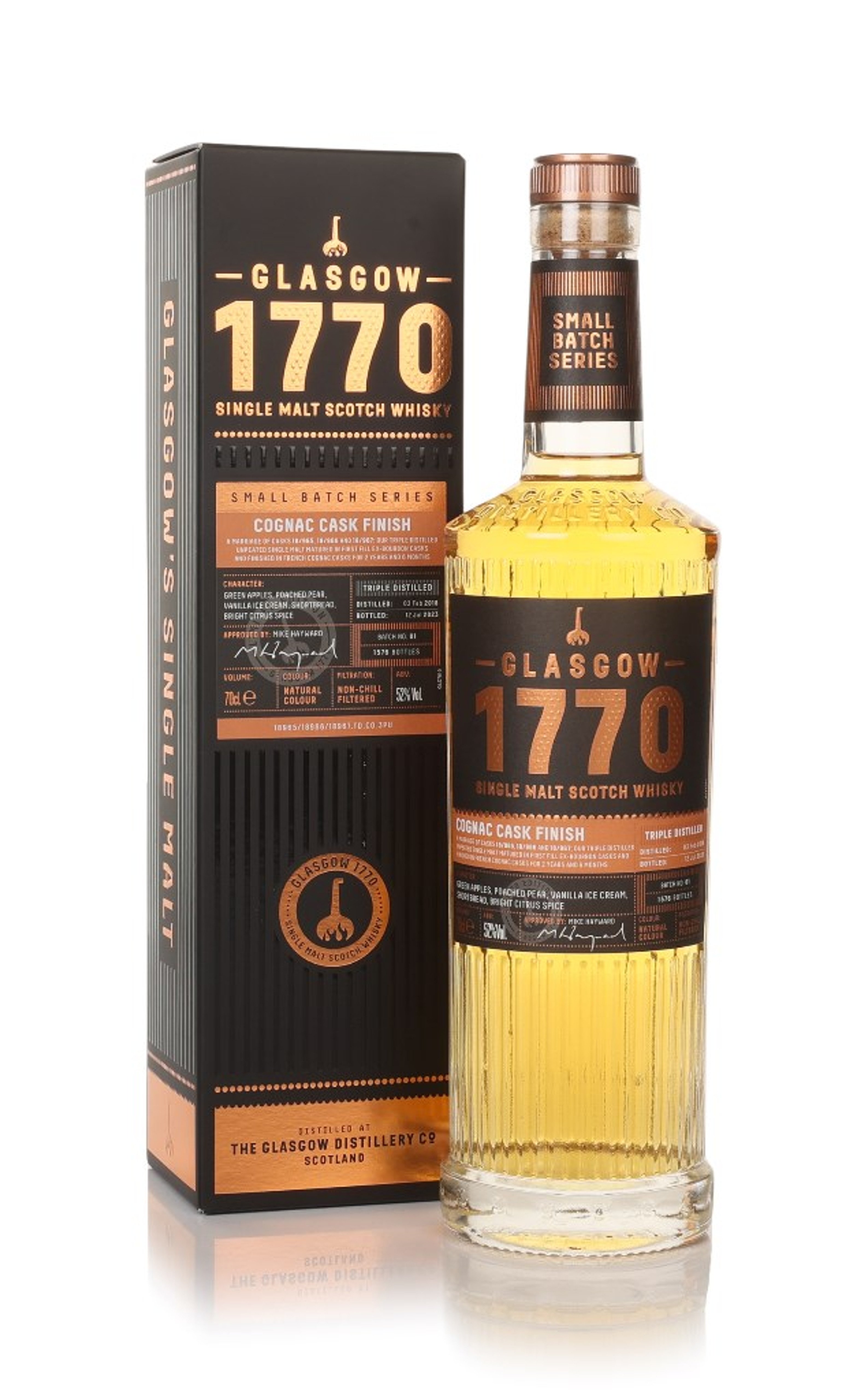 Glasgow 1770 Cognac Cask Finish (Triple Distilled) 70cl