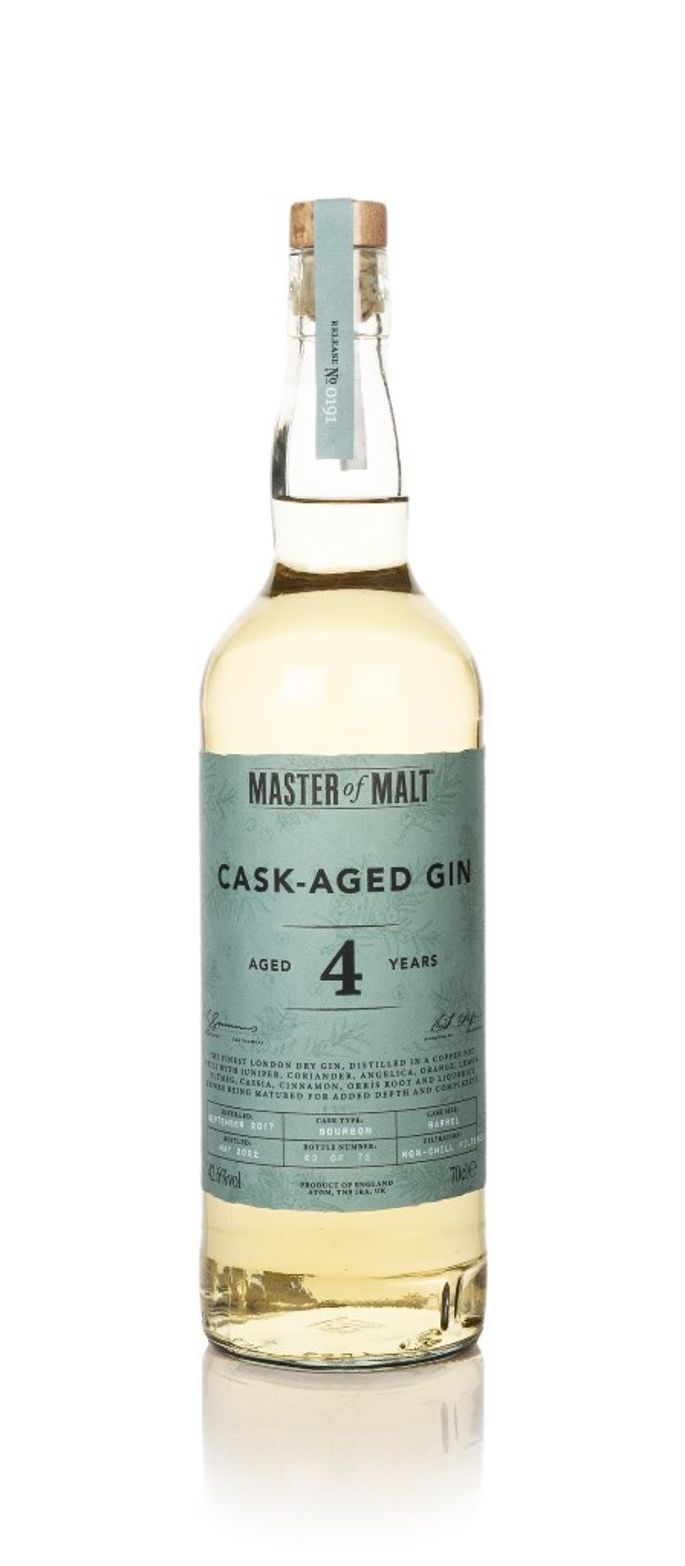 Cask Aged Gin 4 Year Old 2017 (Master of Malt) (42.6%) 70cl