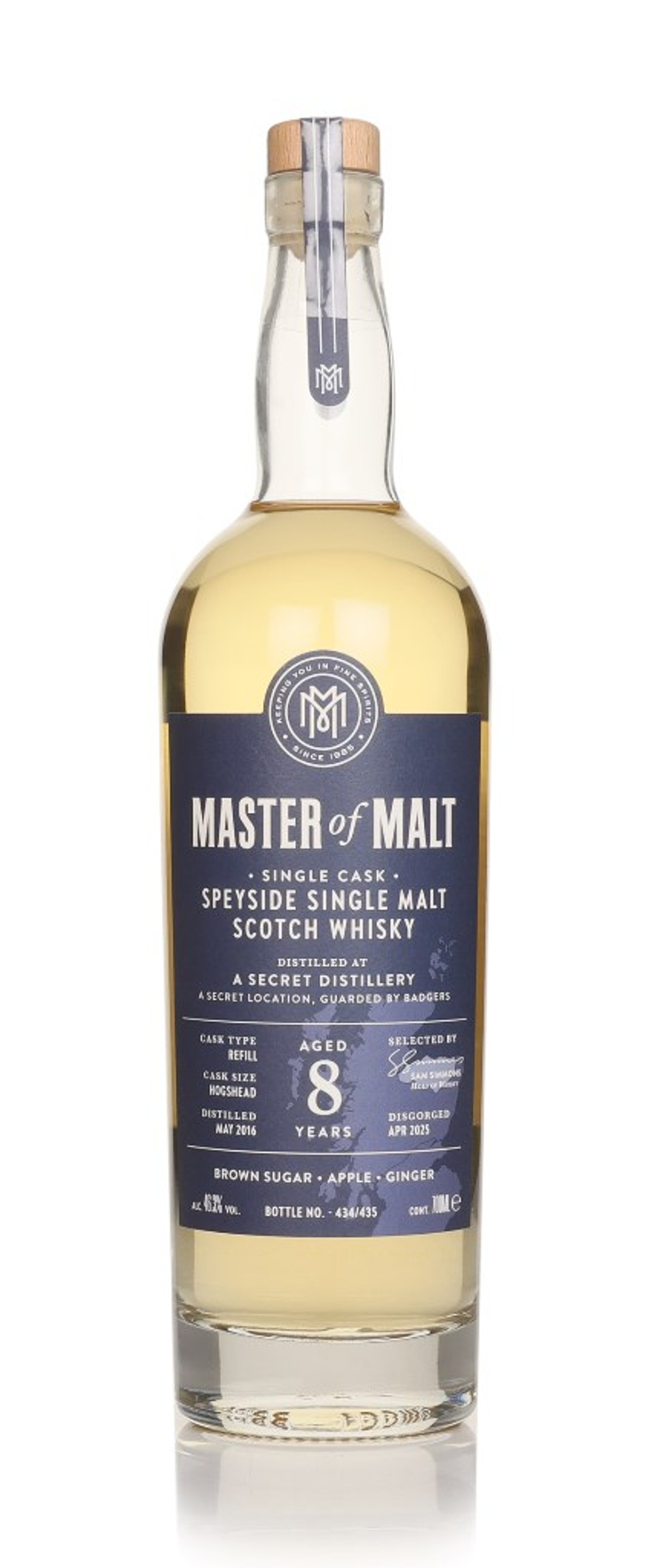 A Secret Speyside Distillery 8 Year Old 2016 Single Cask (Master of Malt) (46.3%) 70cl