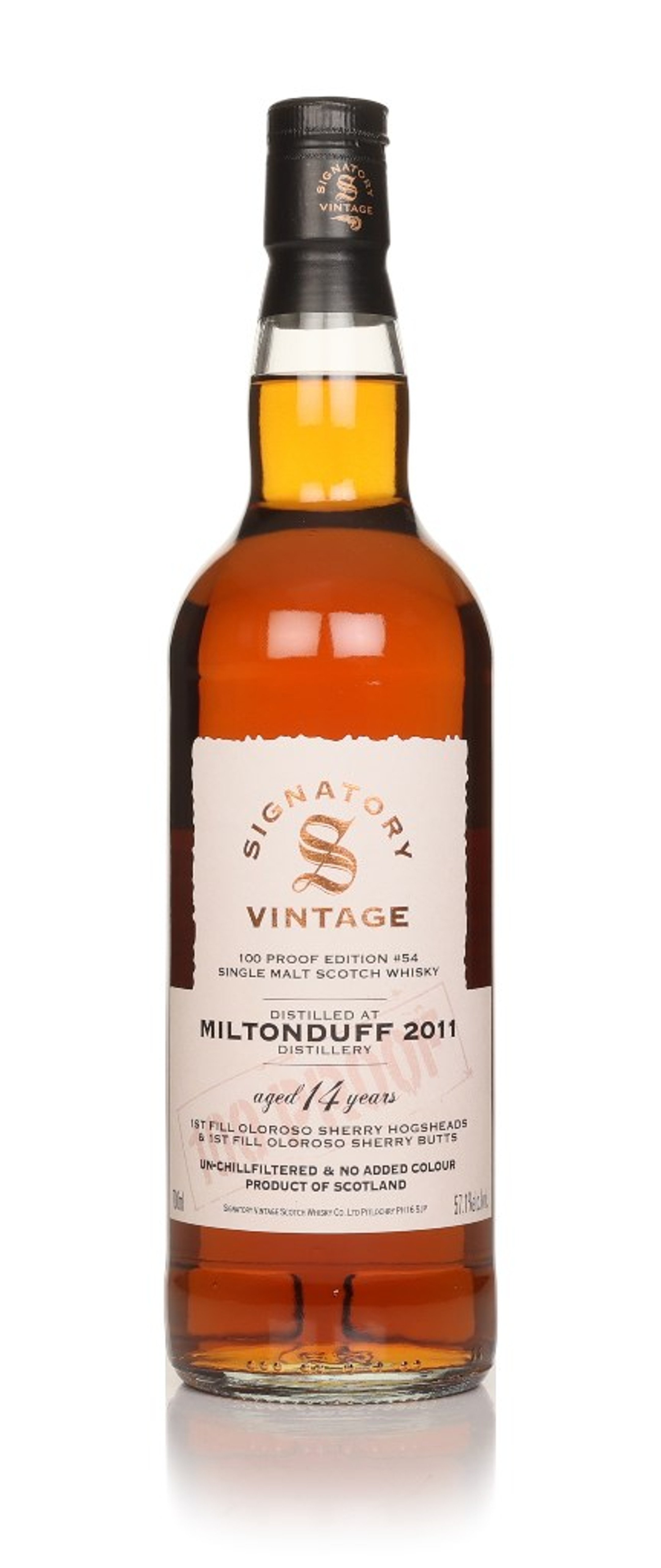 Miltonduff 13 Year Old 2011 - 100 Proof Edition #54 (Signatory) 70cl