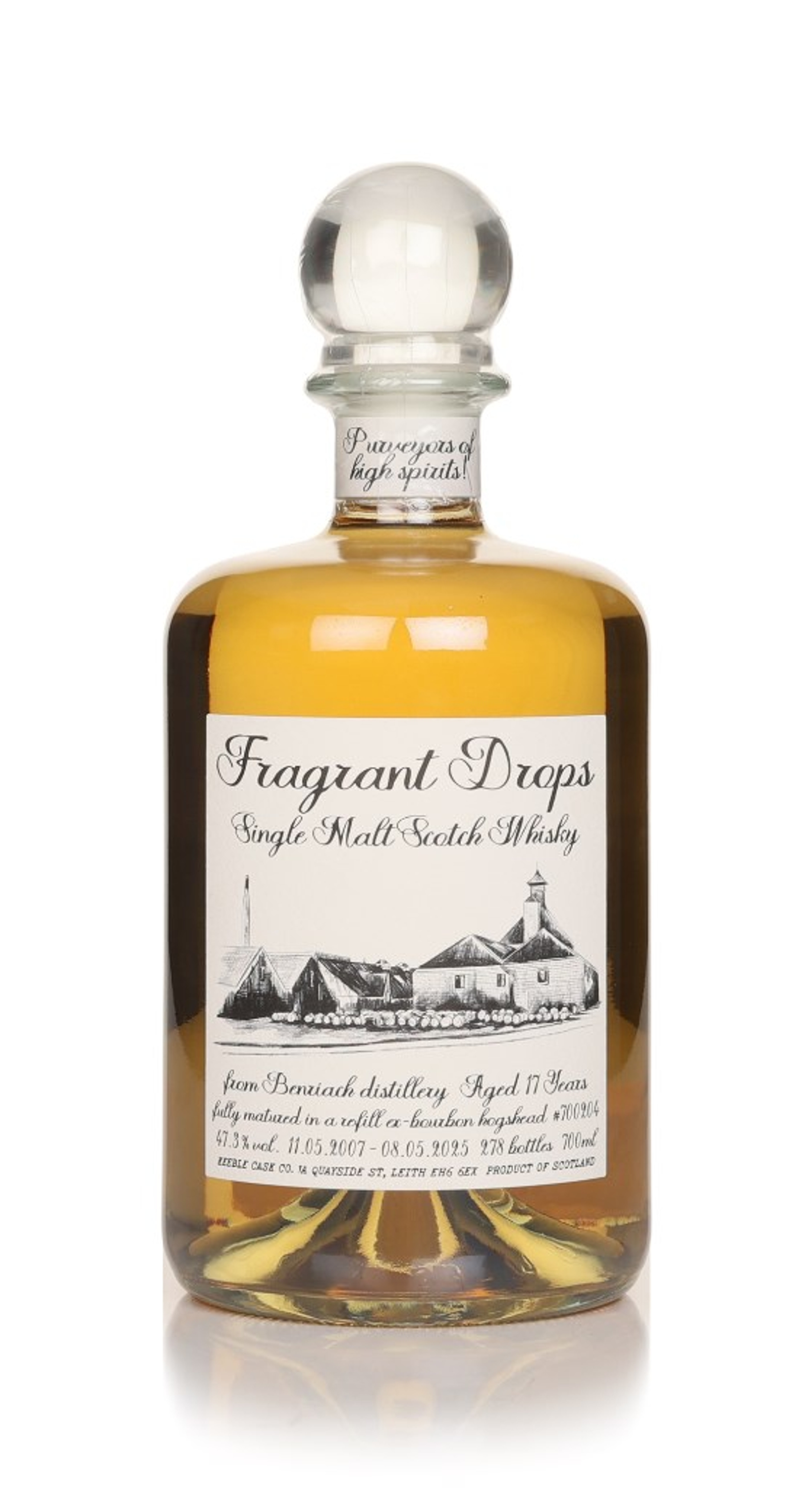 Benriach 17 Year Old 2007 Refill Bourbon (cask 700204) - Fragrant Drops (Keeble Cask Company) 70cl