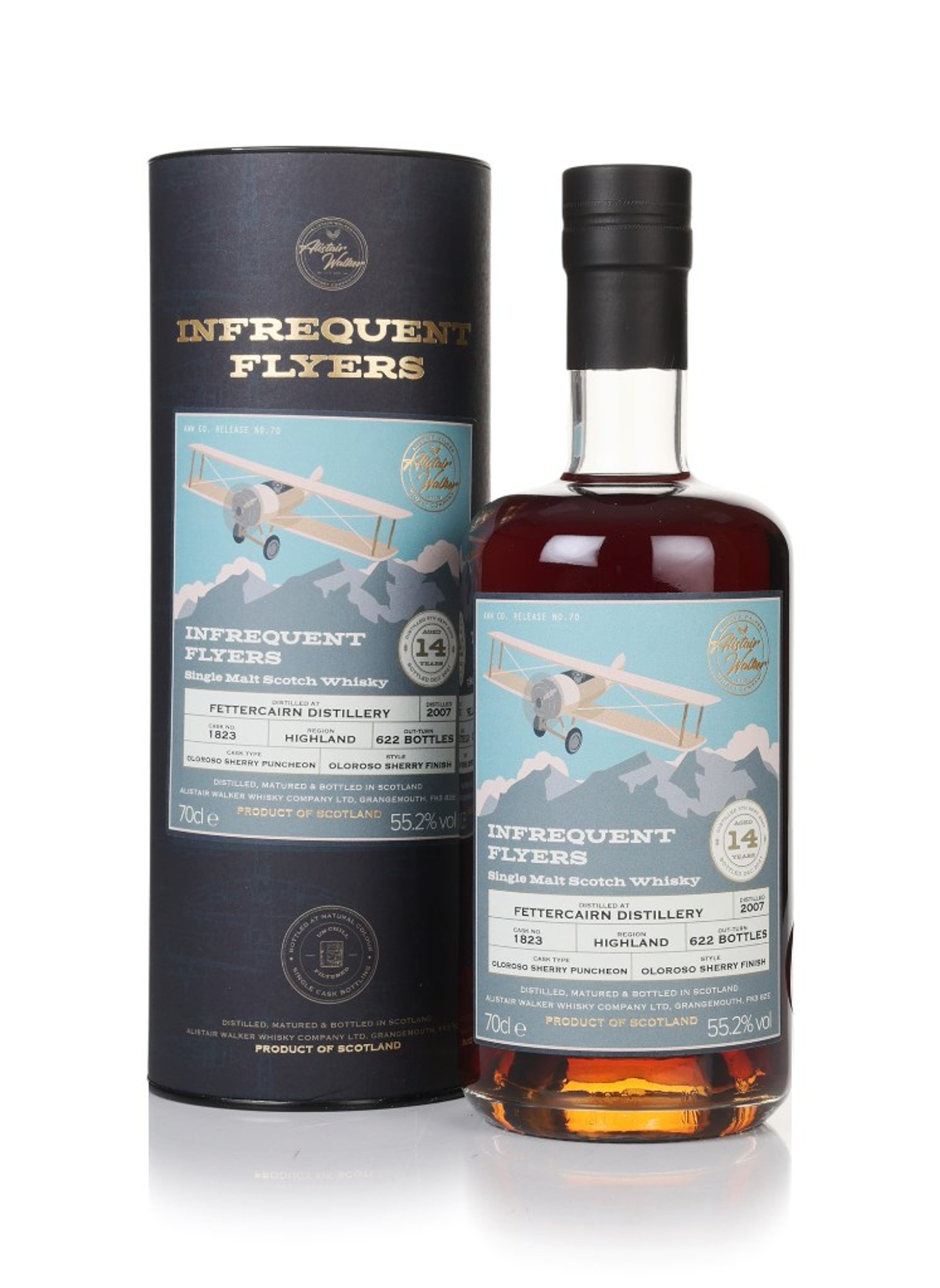 Fettercairn 14 Year Old  2007 (cask 1823) - Infrequent Flyers  (Alistair Walker) 70cl