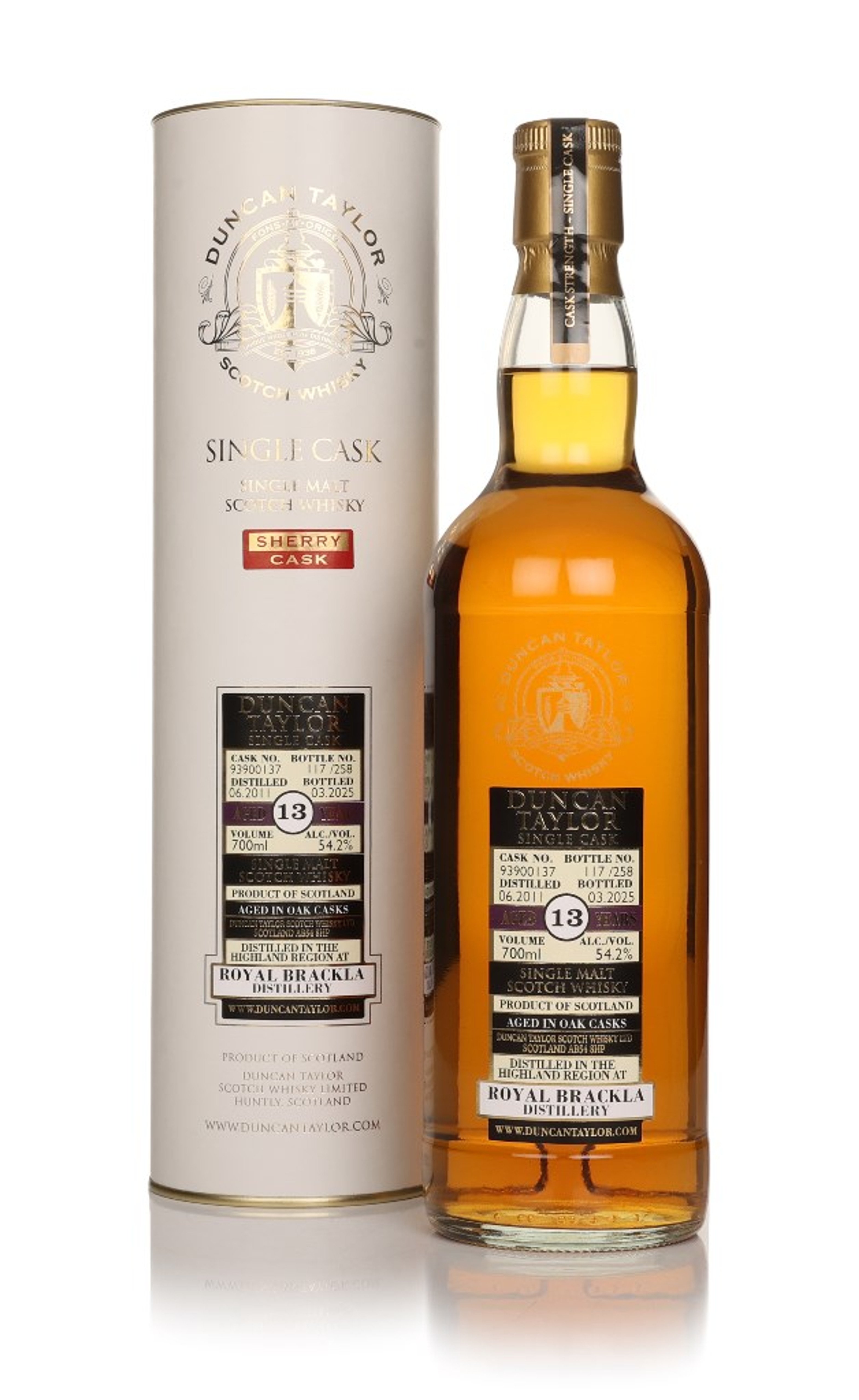 Royal Brackla 13 Year Old 2011 (cask 93900137) - Single Cask (Duncan Taylor) 70cl