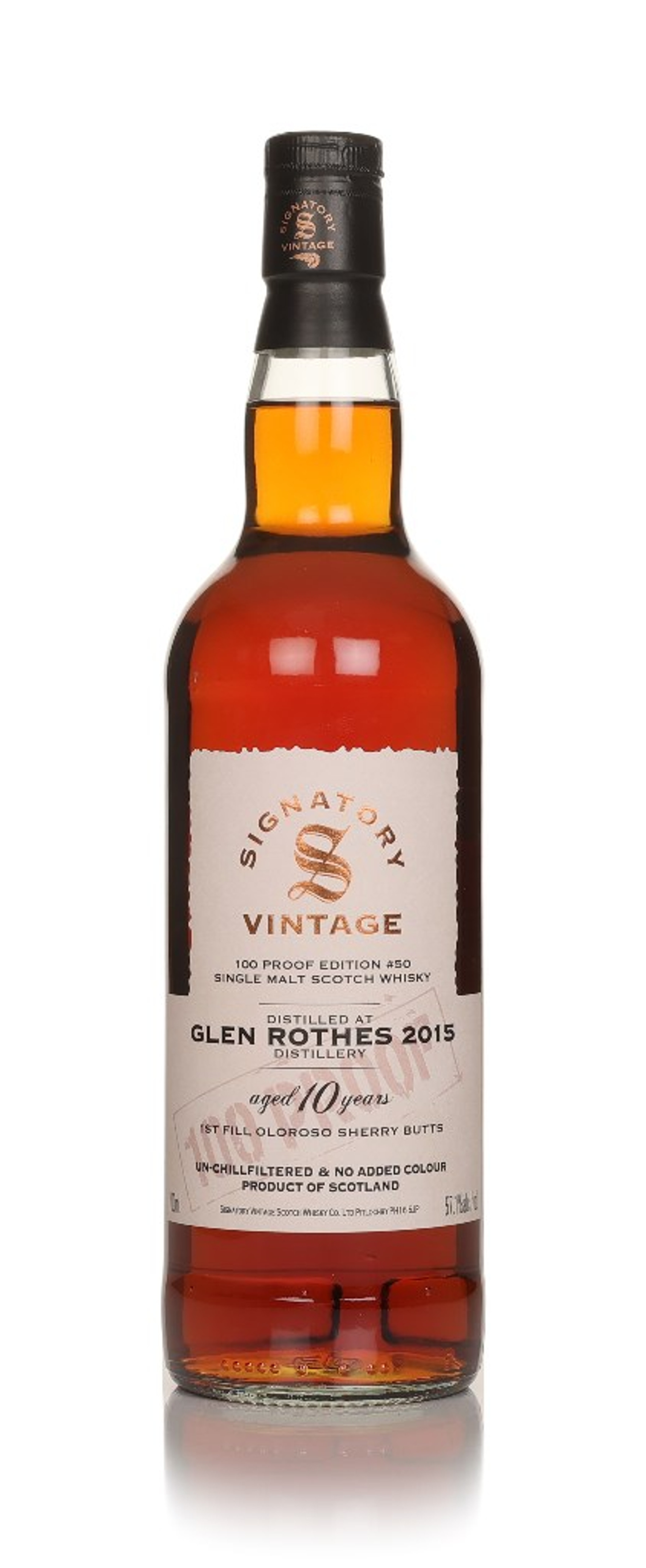 Glenrothes 10 Year Old 2015 - 100 Proof Edition #50 (Signatory) 70cl