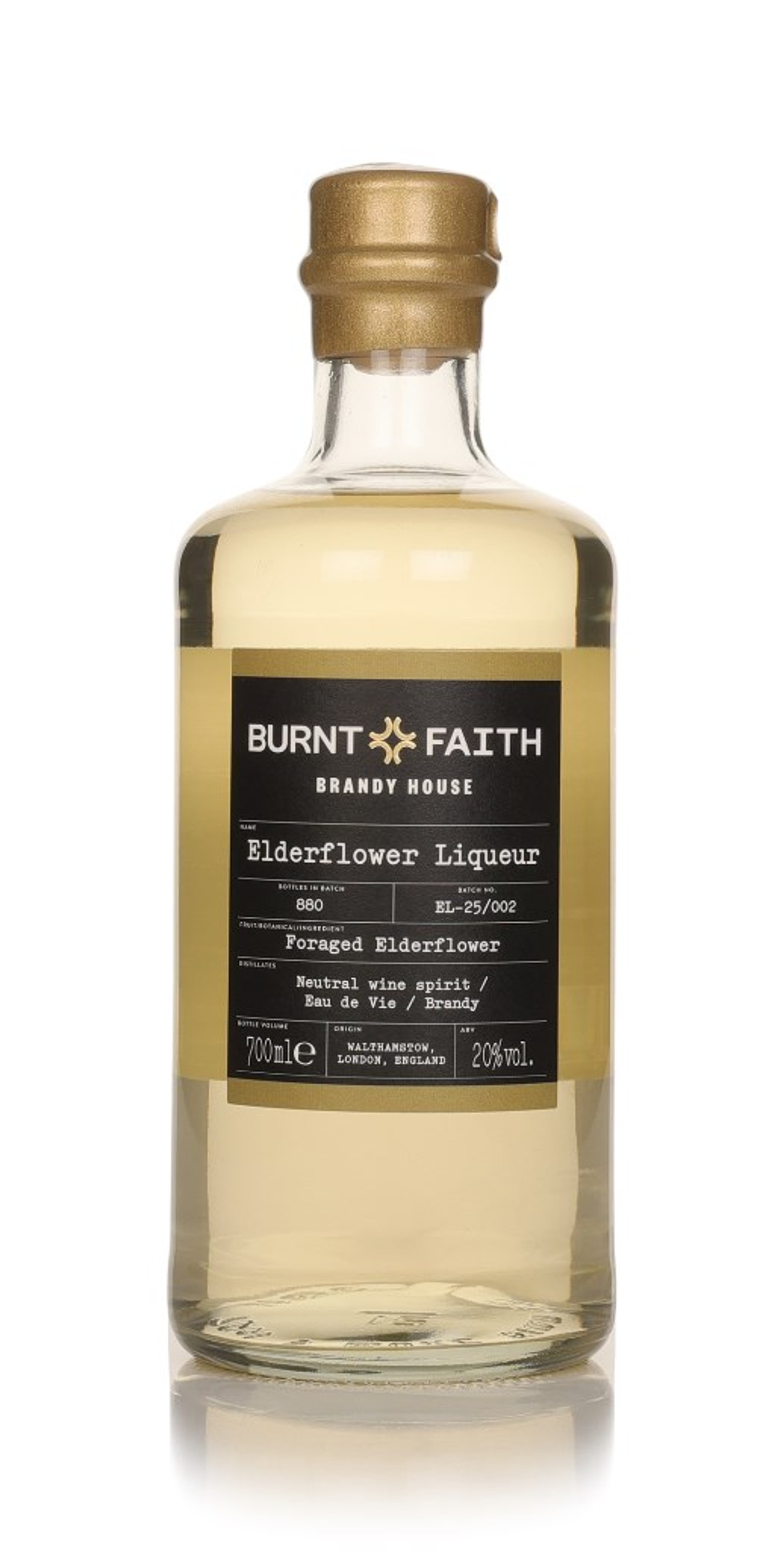 Burnt Faith Elderflower Liqueur 70cl