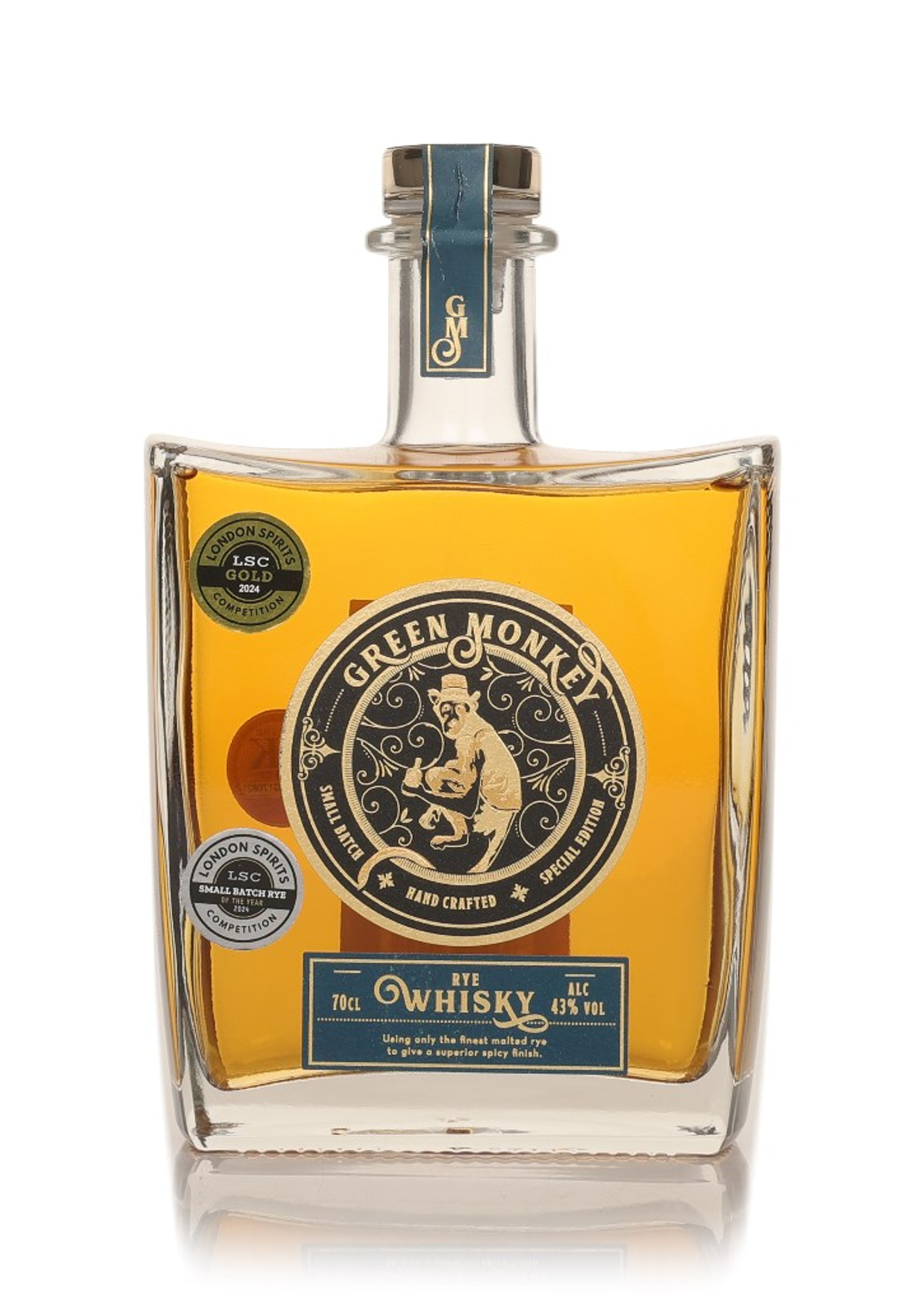 Green Monkey Rye Whisky 70cl