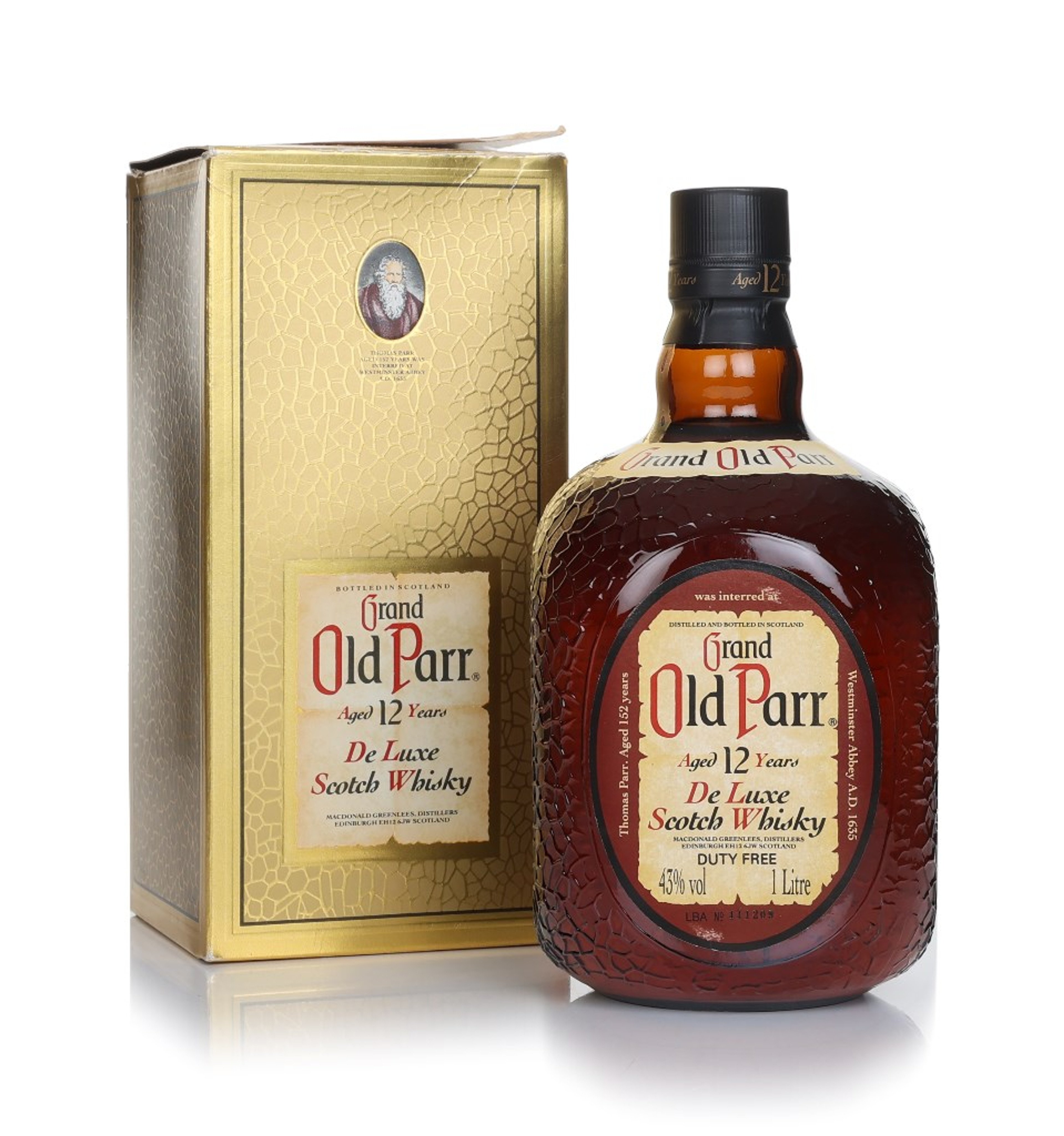 Grand Old Parr 12 Year Old De Luxe - 1980s (1L) 100cl