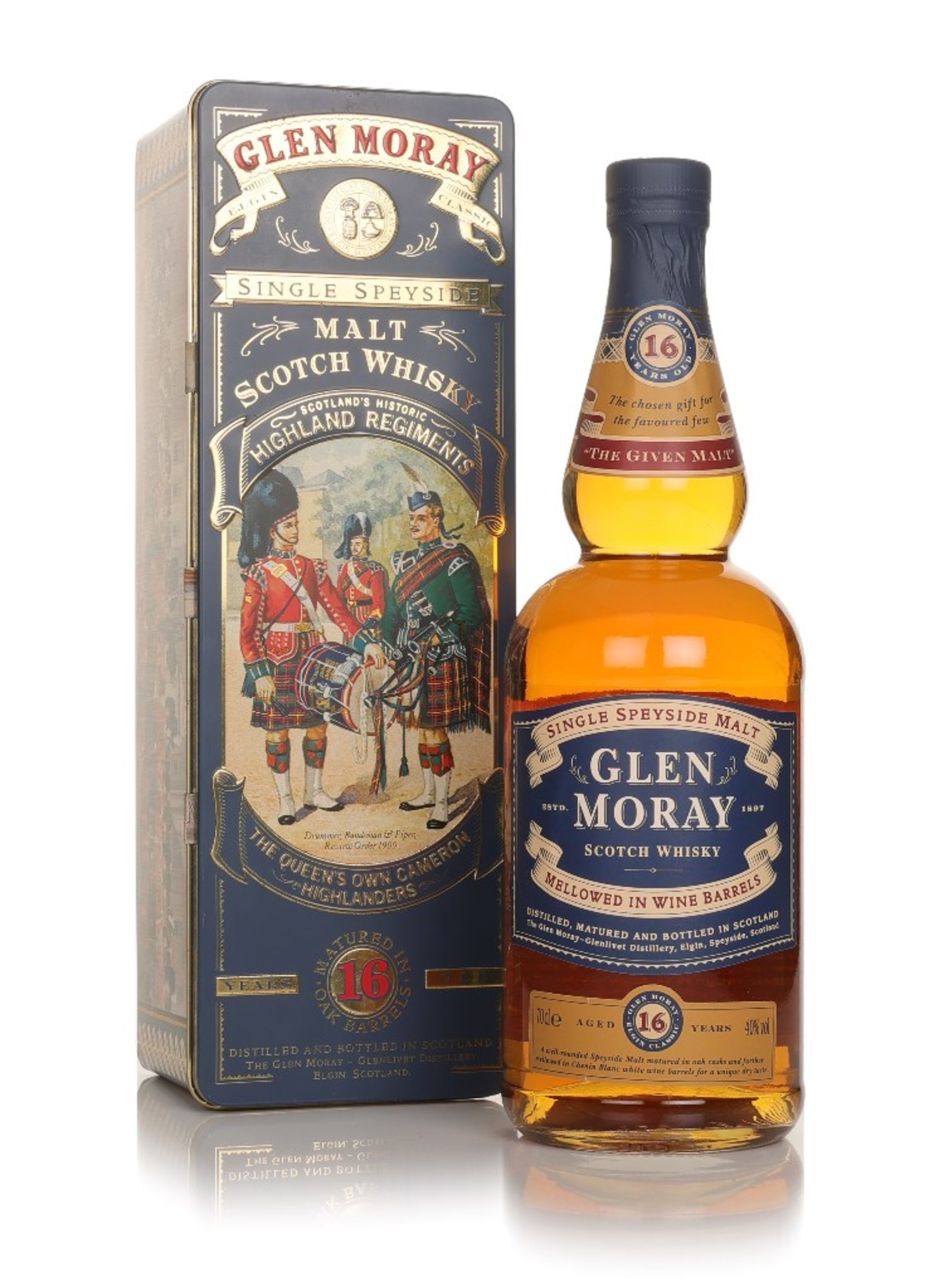 Glen Moray 16 Year Old - Highland Regiments The Queen's Own Cameron Highlanders - 1990s 70cl