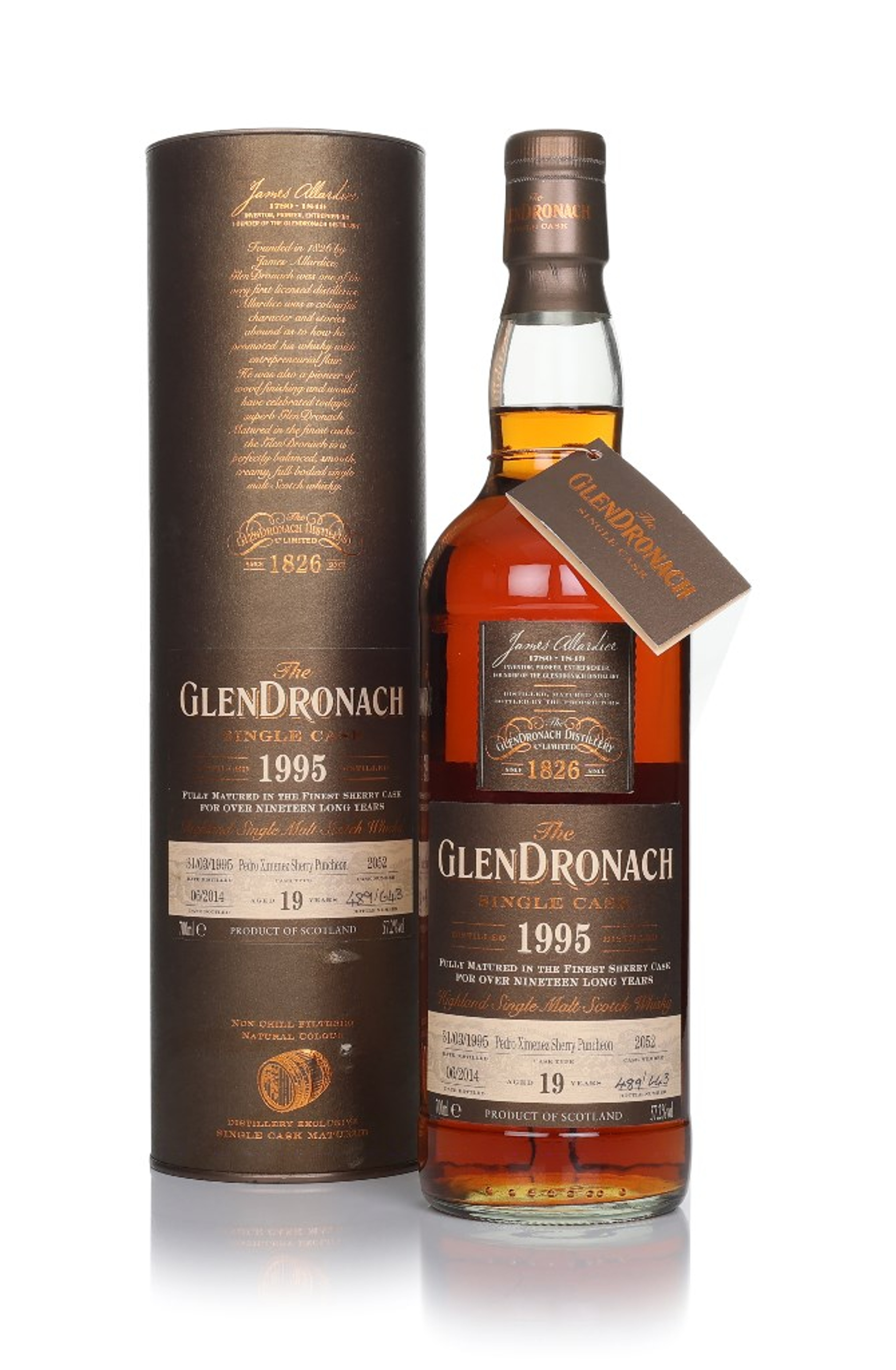 GlenDronach 19 Year Old 1995 (cask 2052) - PX Sherry Puncheon 70cl