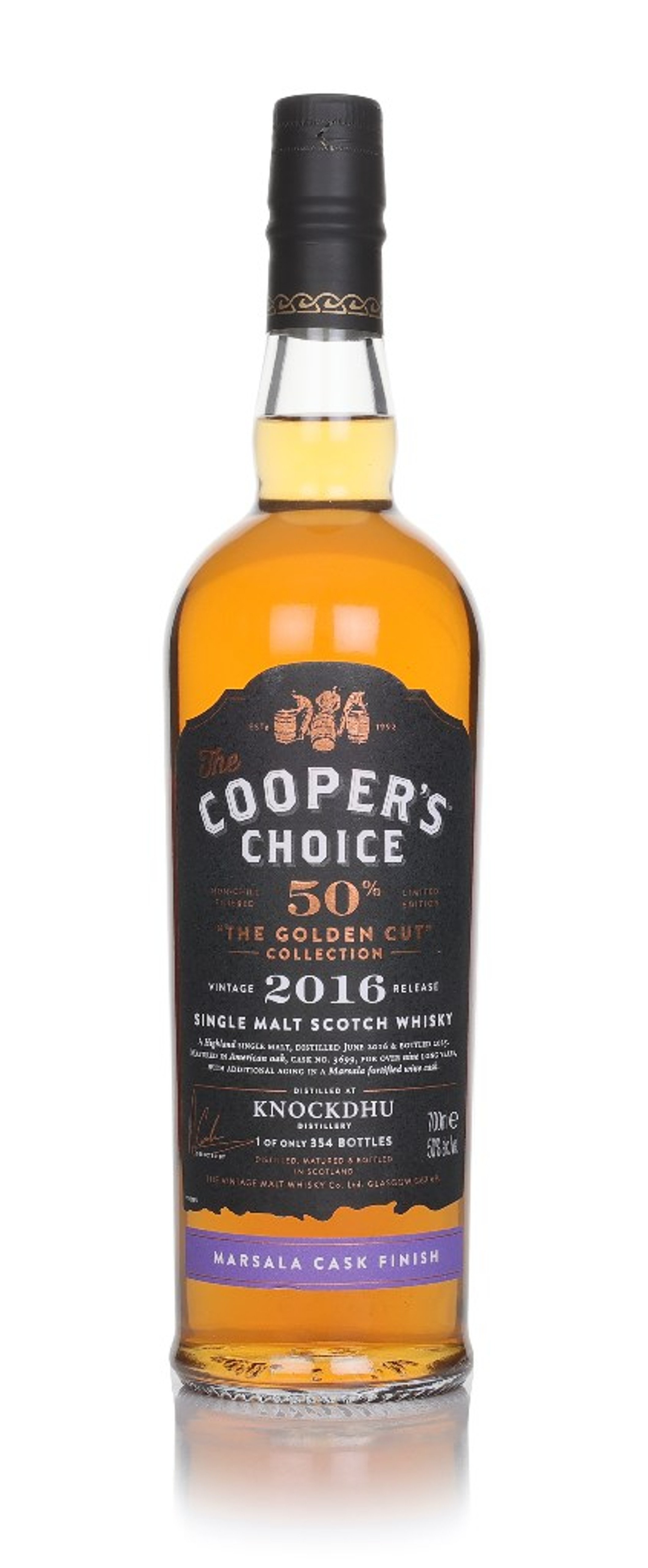 Knockdhu 9 Year Old 2016 - The Cooper's Choice The Golden Cut Collection (The Vintage Malt Whisky Co.) 70cl