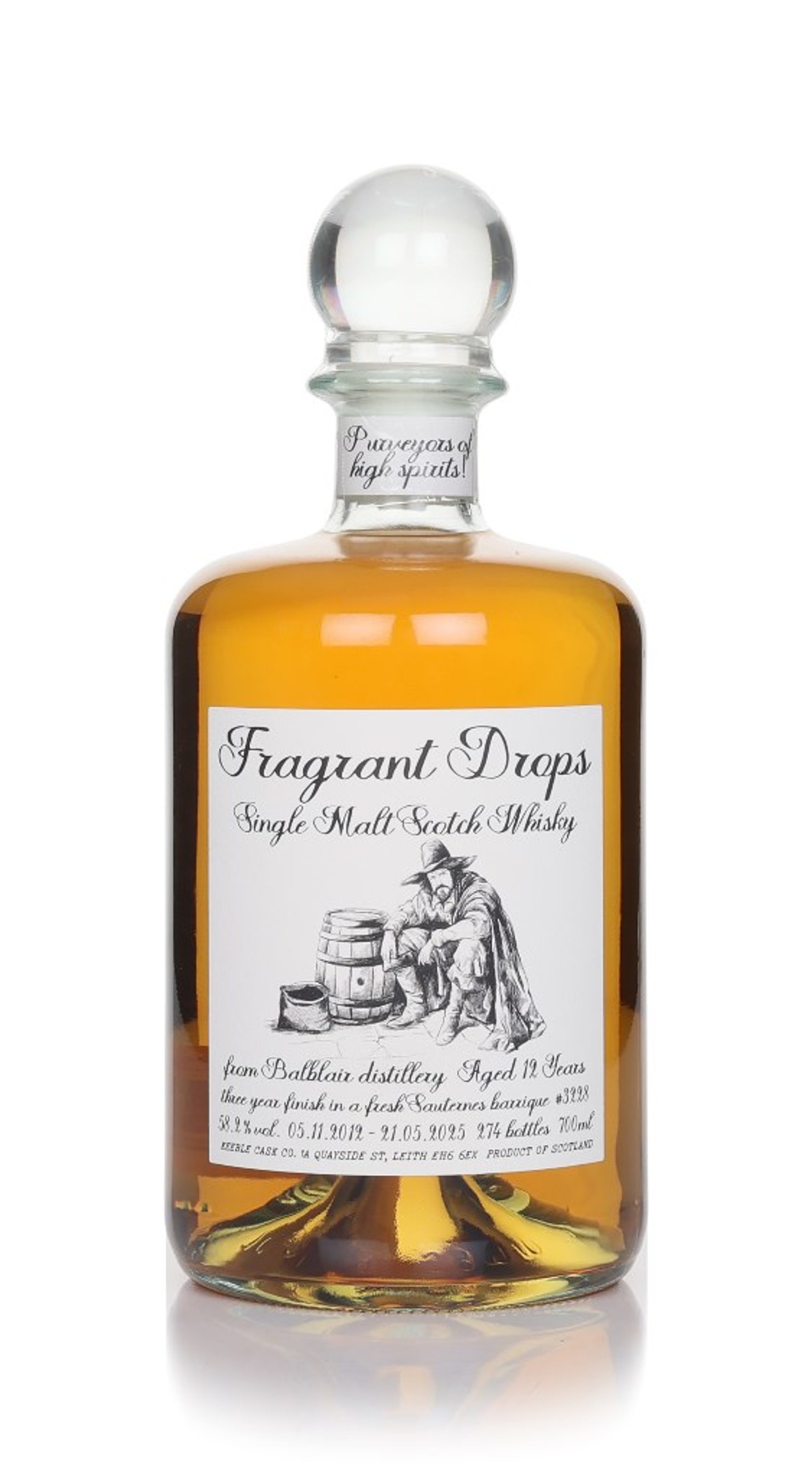 Balblair 12 Year Old 2012 Fresh Sauternes Barrique Finish (cask 3228) - Fragrant Drops (Keeble Cask Company) 70cl