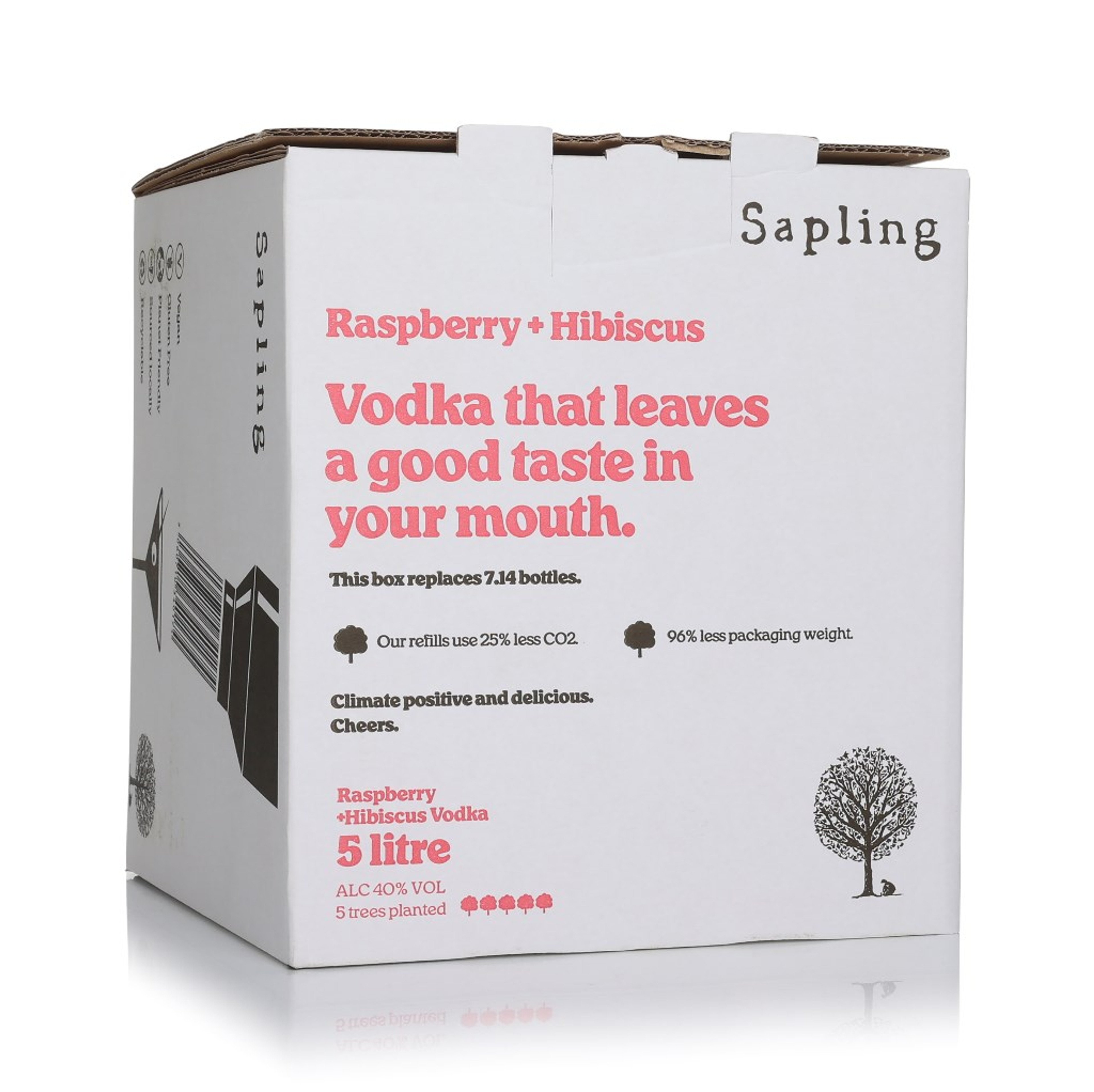 Sapling Raspberry & Hibiscus Vodka 5L 500cl