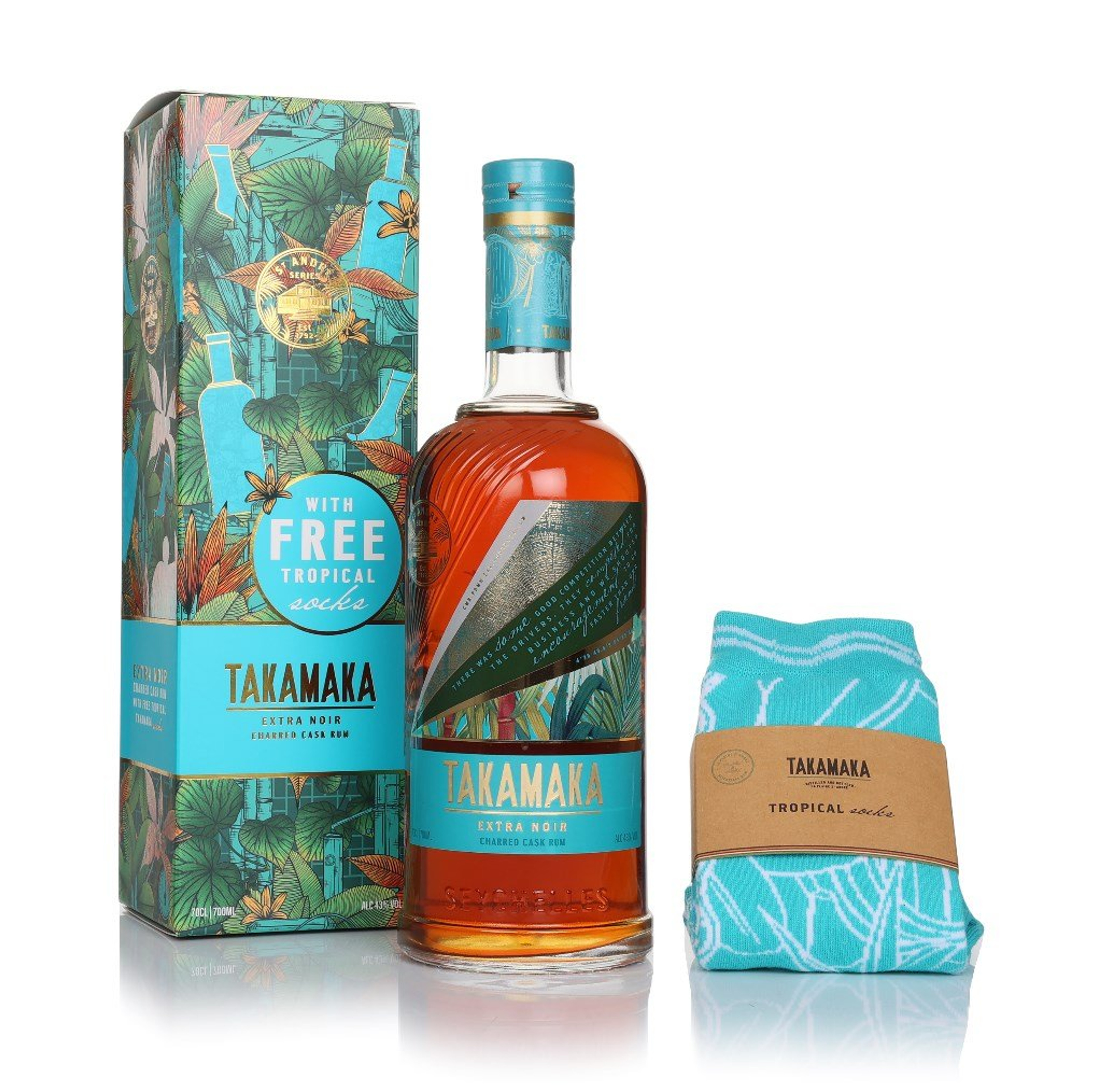 Takamaka Extra Noir Gift Set with Socks 70cl