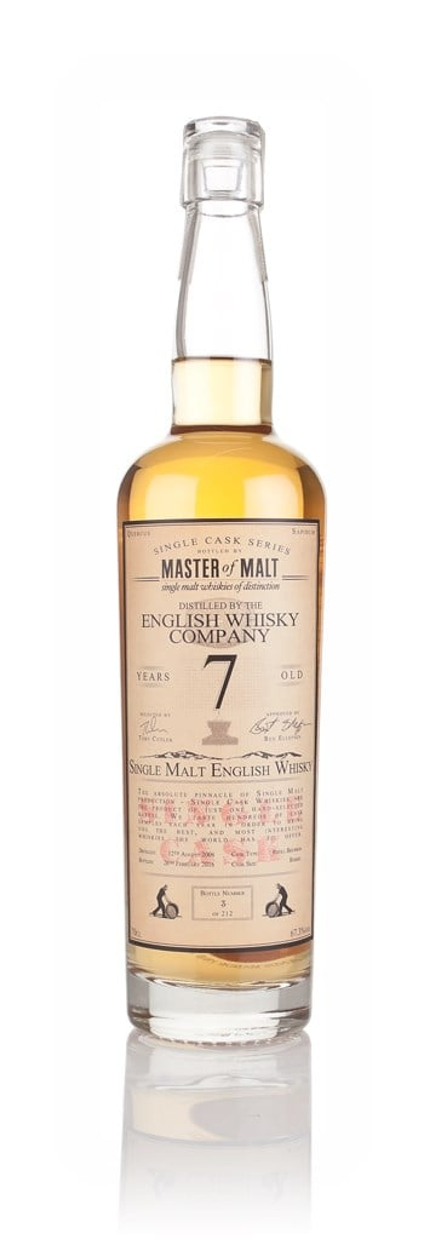 English Whisky Co. 7 Year Old 2008 (cask B1/491) - Single Cask (Master of Malt) 70cl