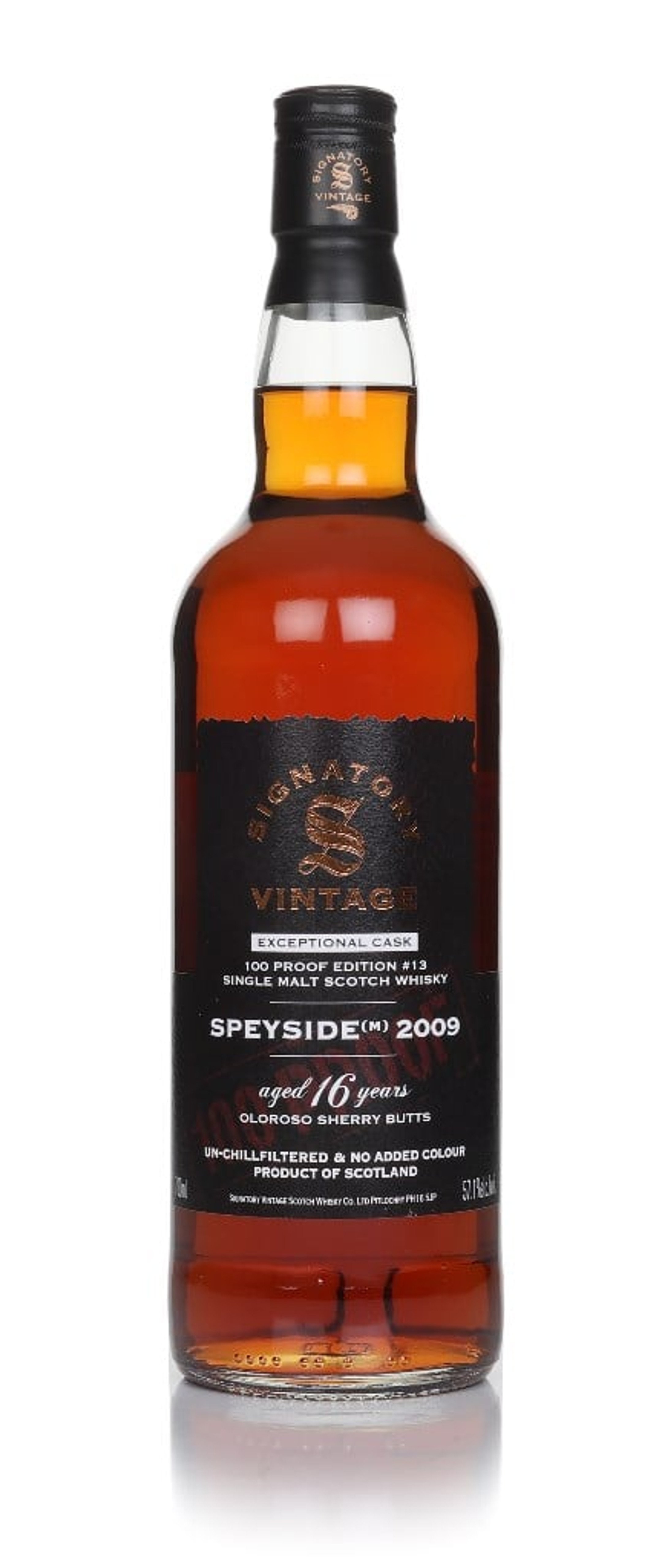 Speyside (M) 16 Year Old 2009 Exceptional Cask - 100 Proof Edition #13 (Signatory) 70cl