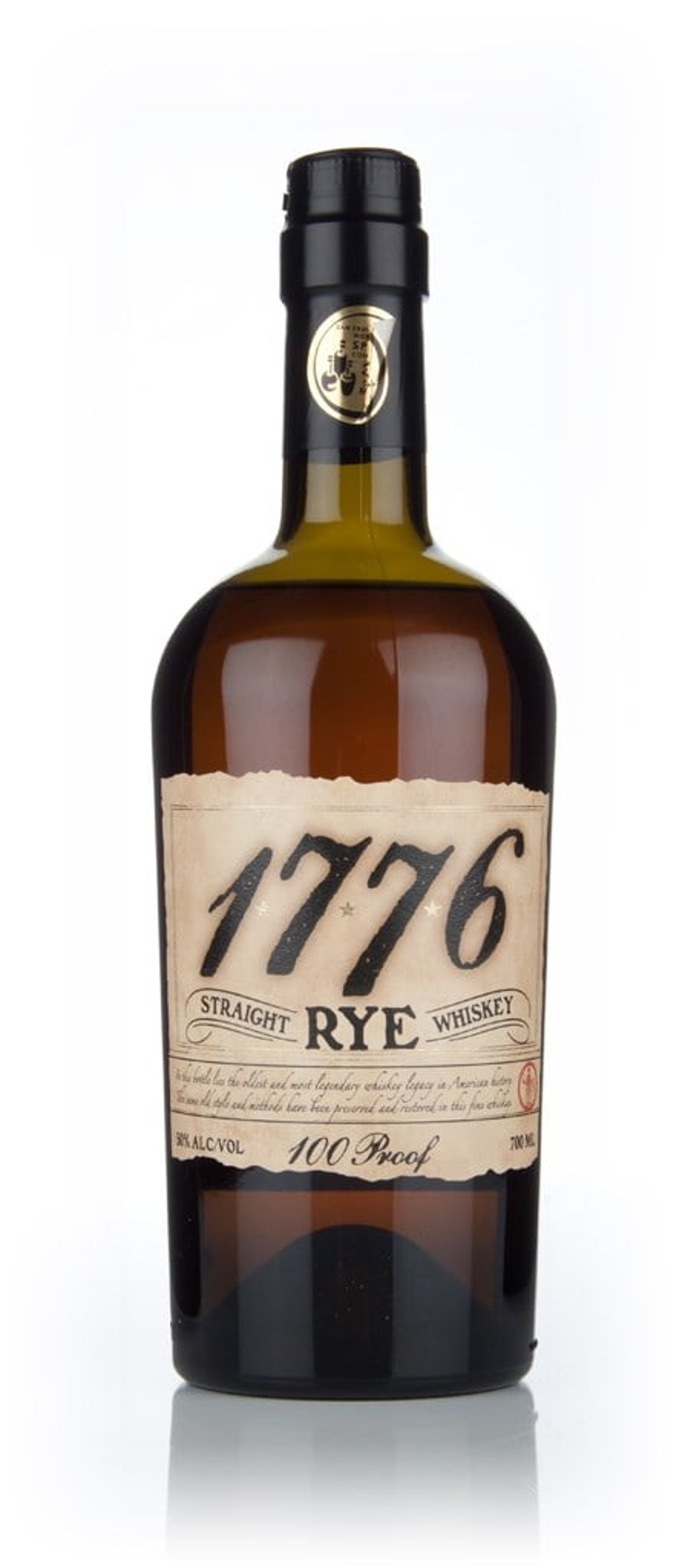 1776 Straight Rye Whiskey - 100 Proof 70cl