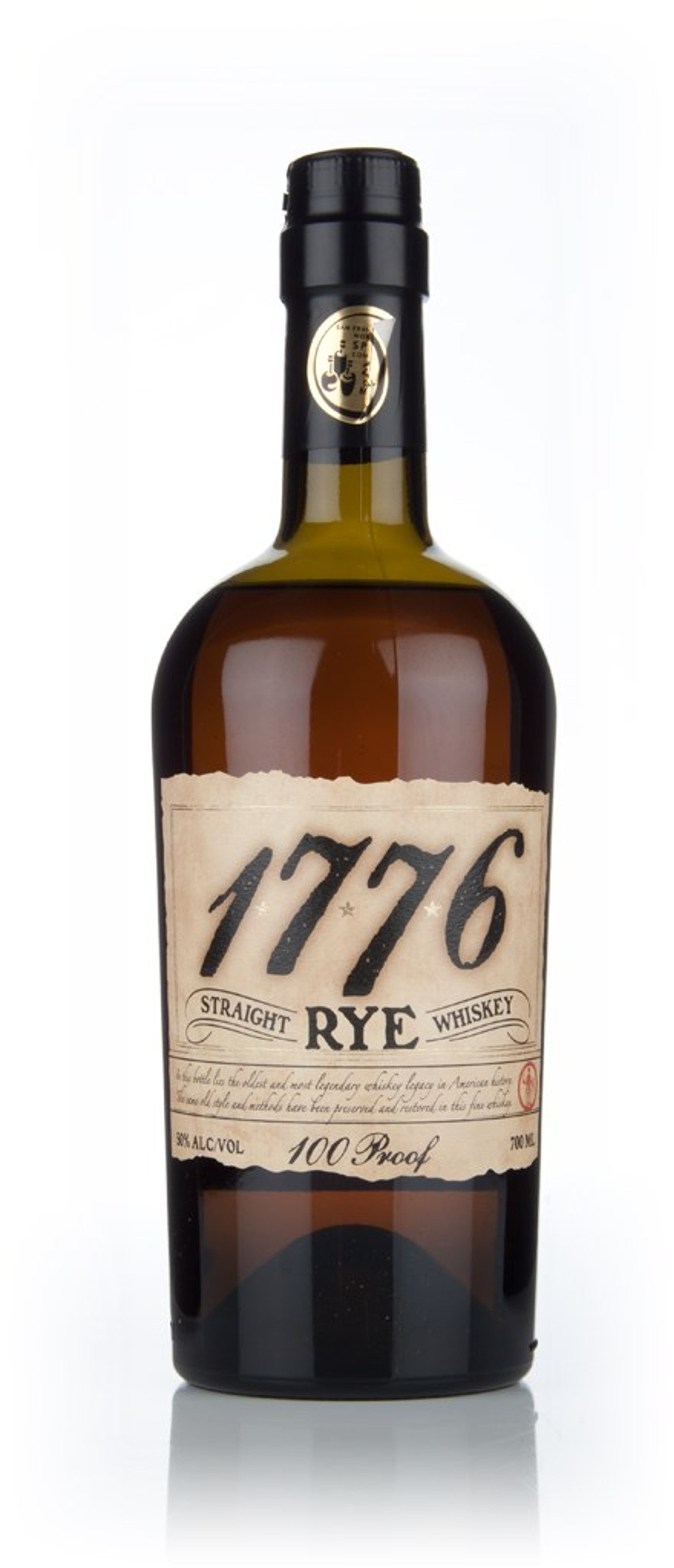 1776 Straight Rye Whiskey - 100 Proof 70cl