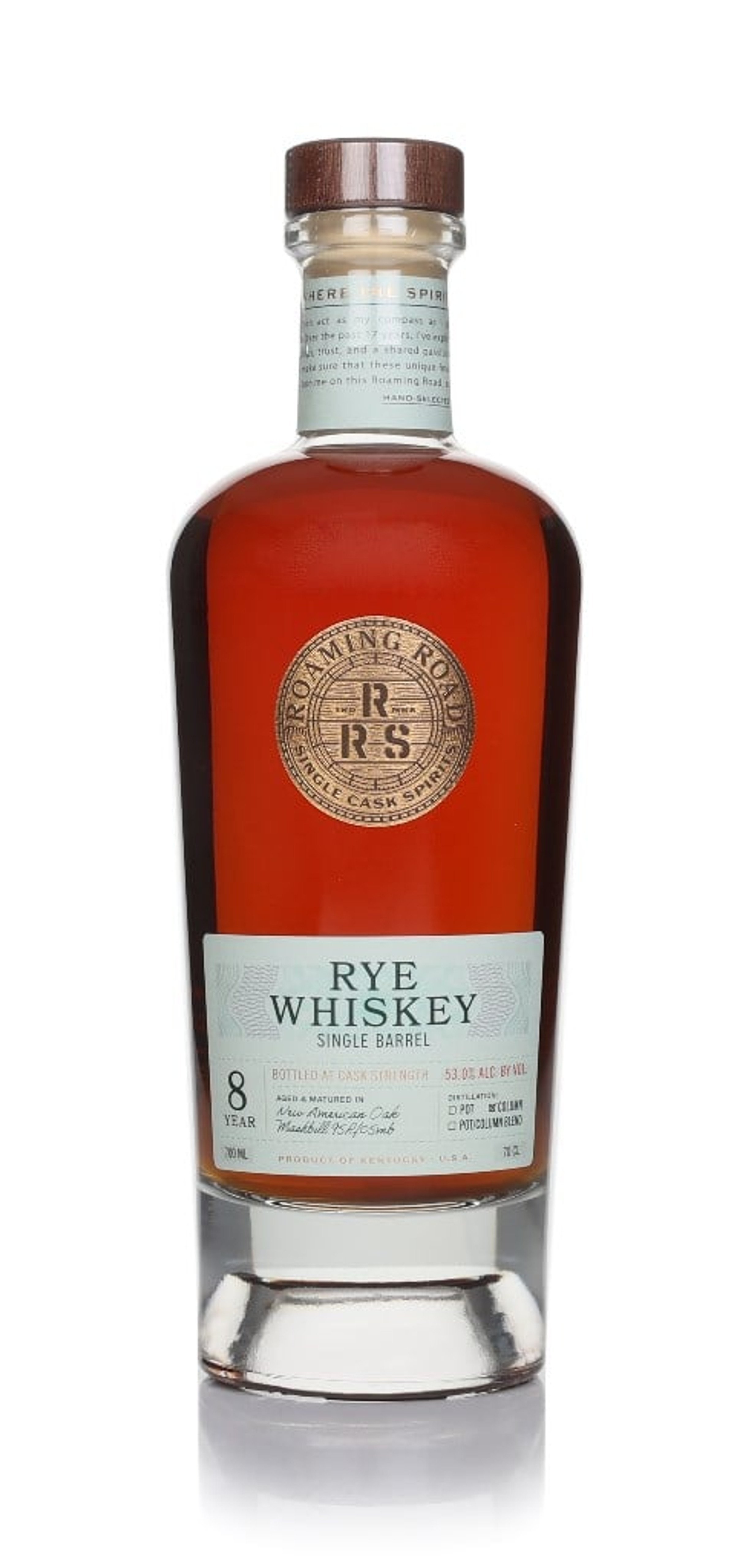 Roaming Road 8 Year Old Kentucky Rye Whiskey 70cl