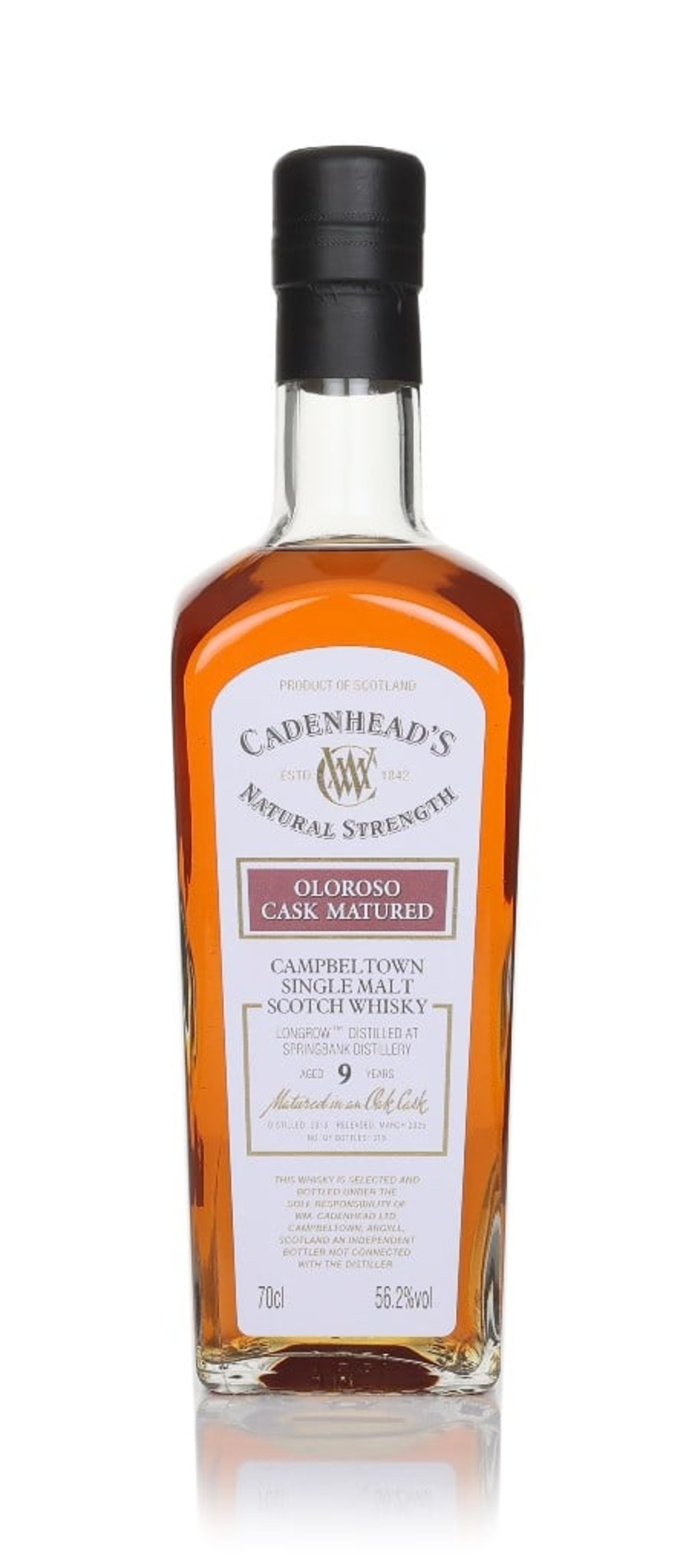 Longrow 9 Year Old 2015 - Cadenhead's Natural Strength 70cl